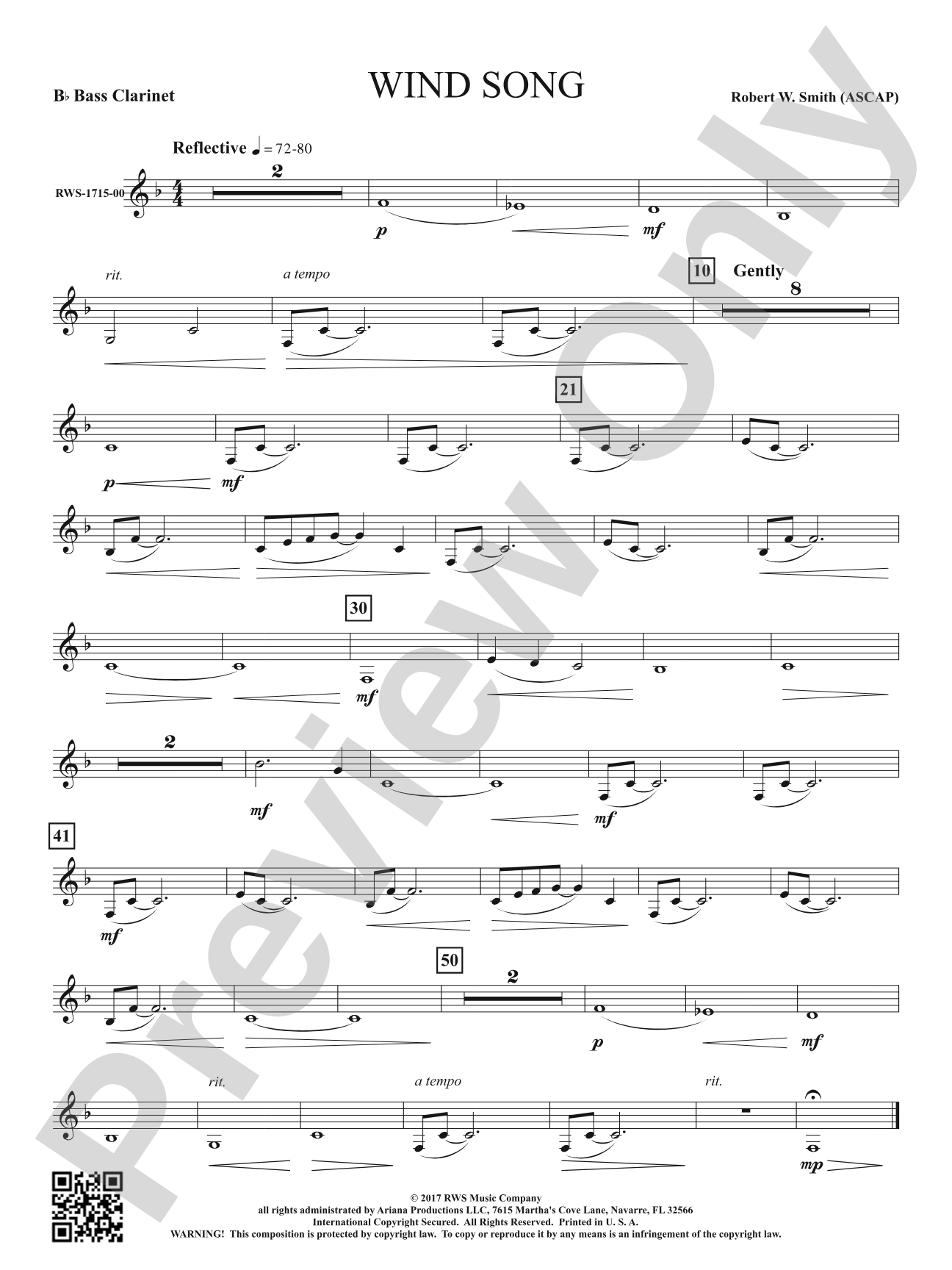 Wind Song: B-flat Bass Clarinet