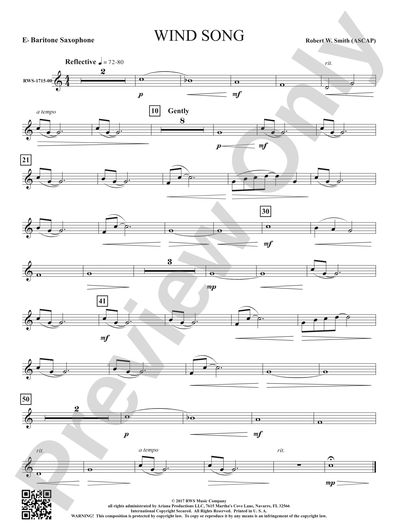 Wind Song: E-flat Baritone Saxophone