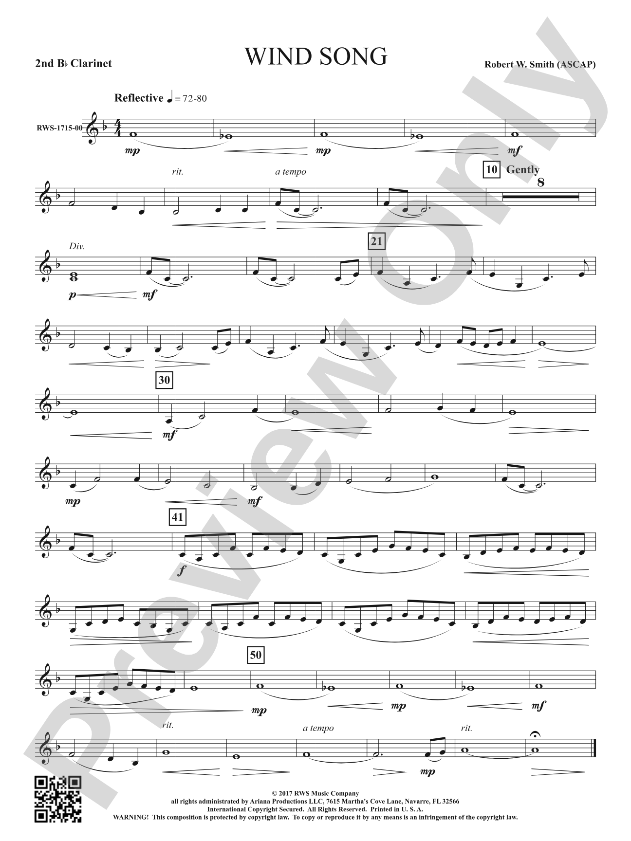 Wind Song: 2nd B-flat Clarinet