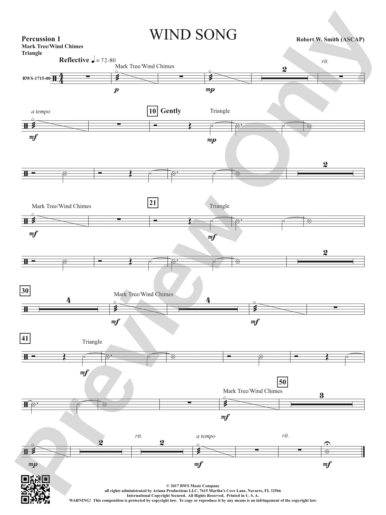Wind Song: 1st Percussion