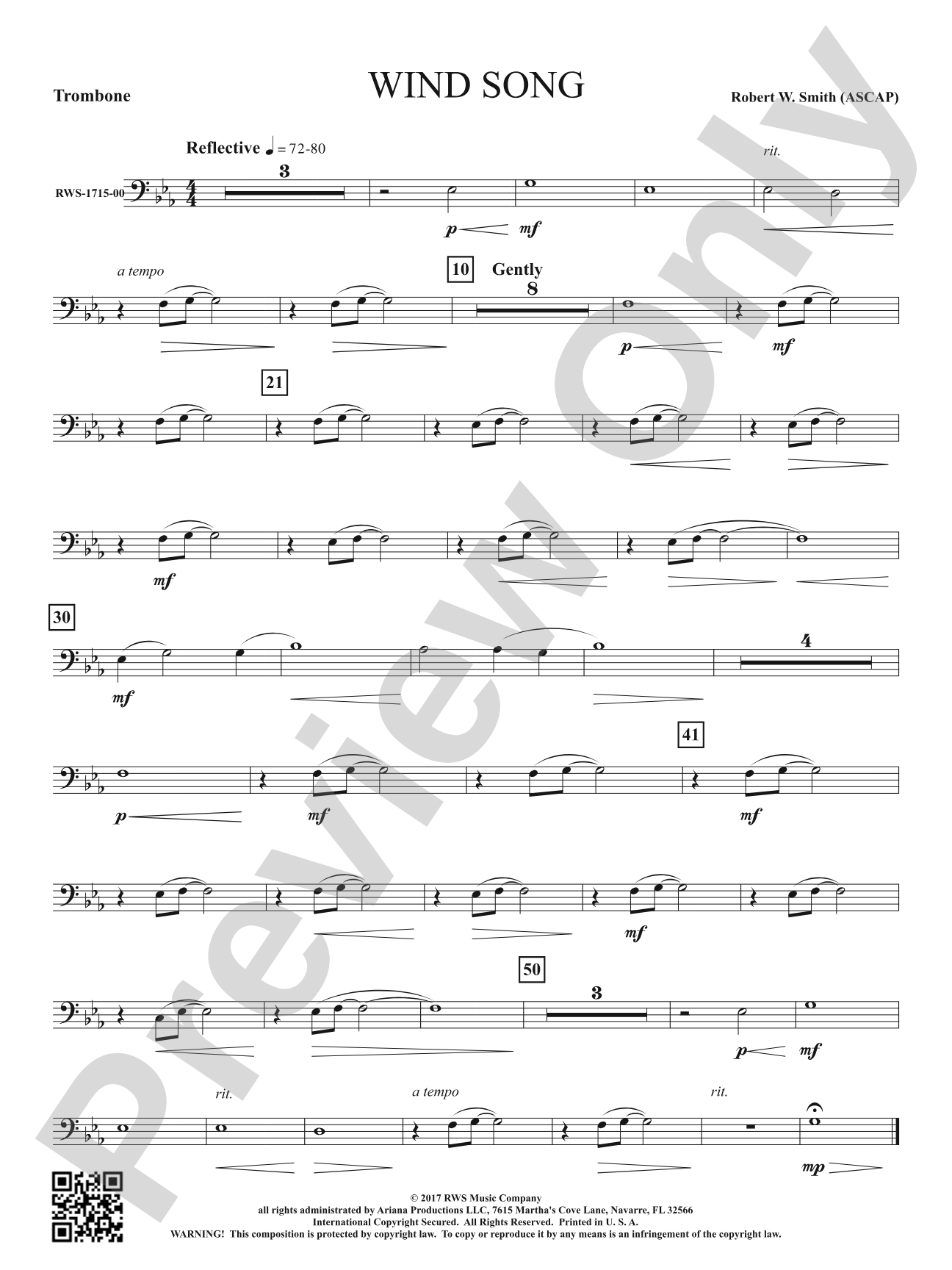 Wind Song: 1st Trombone