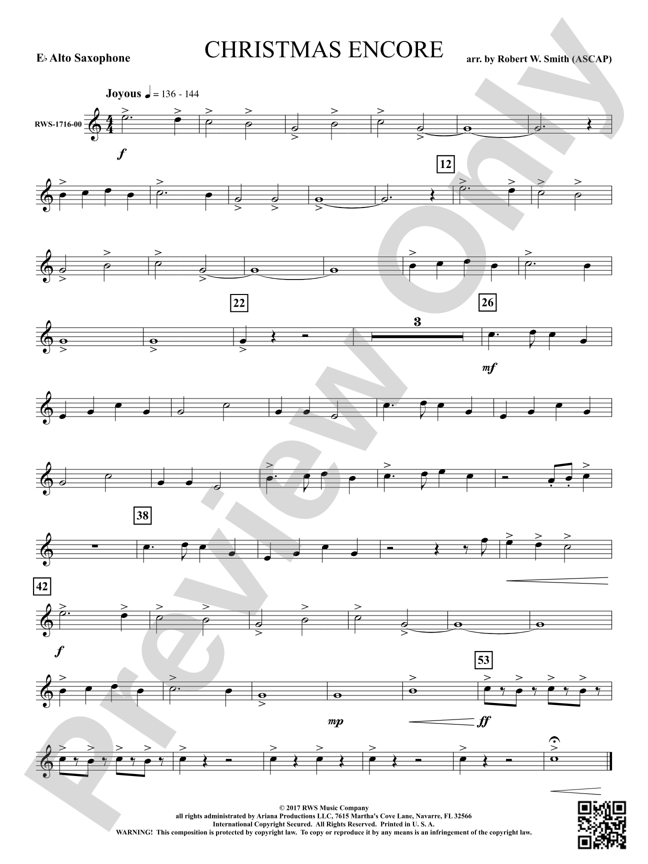 Christmas Encore: 1st E-flat Alto Saxophone
