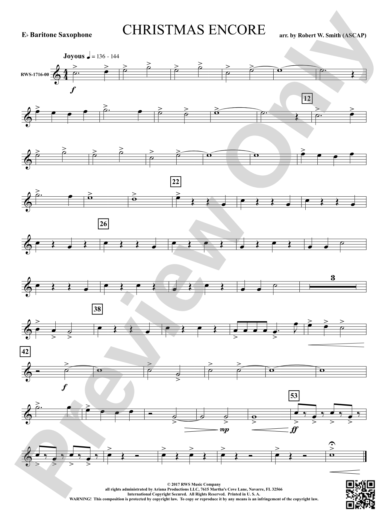 Christmas Encore: E-flat Baritone Saxophone