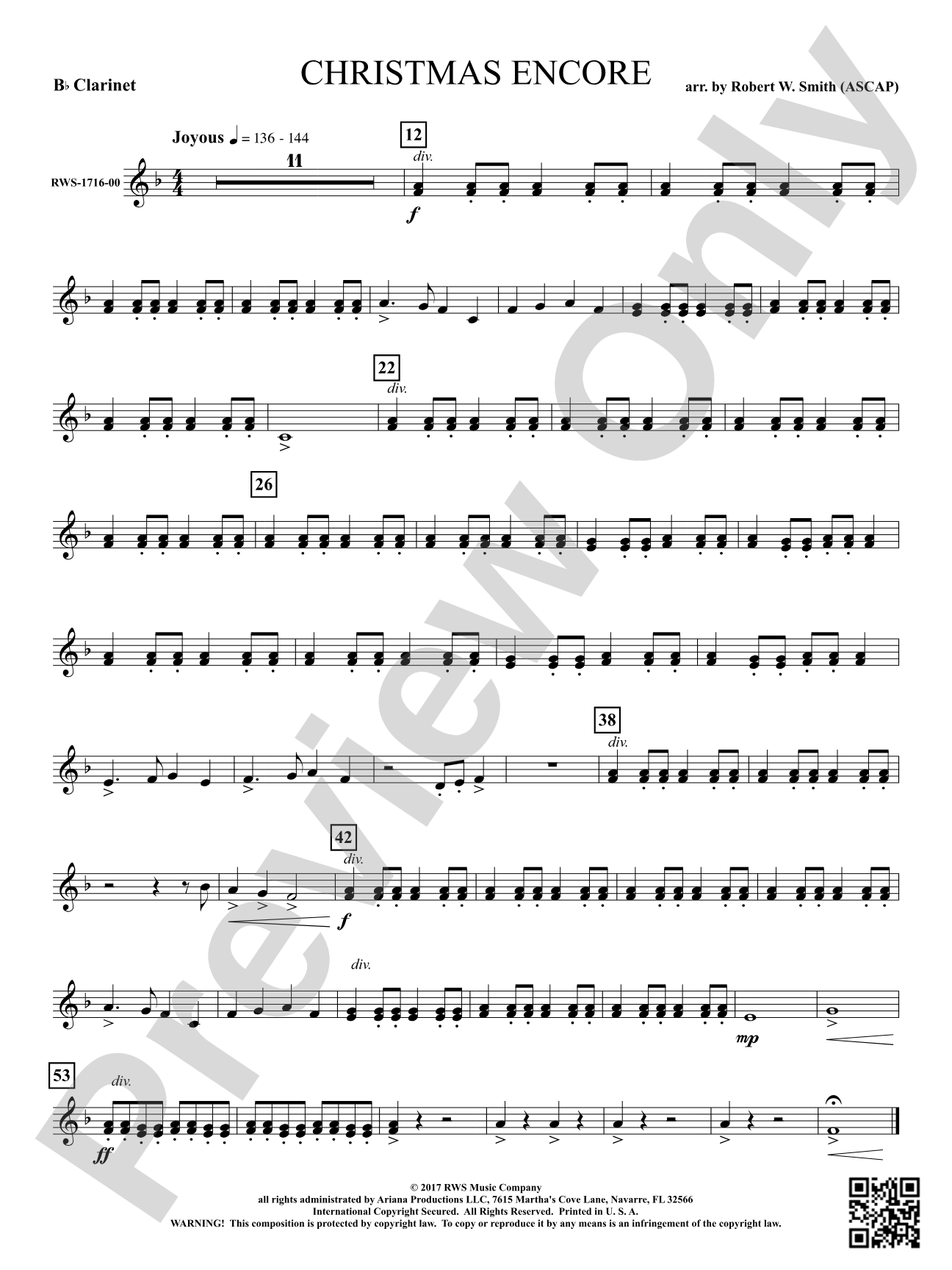 Christmas Encore: 1st B-flat Clarinet