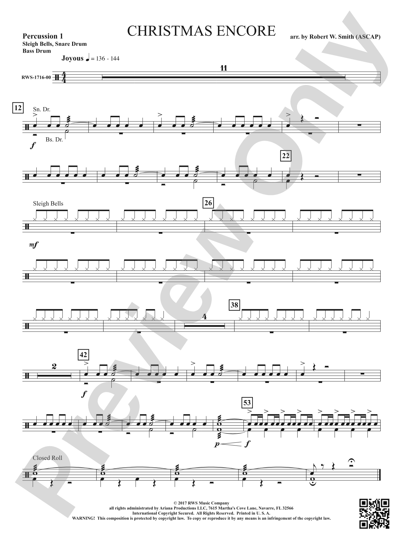 Christmas Encore: 1st Percussion