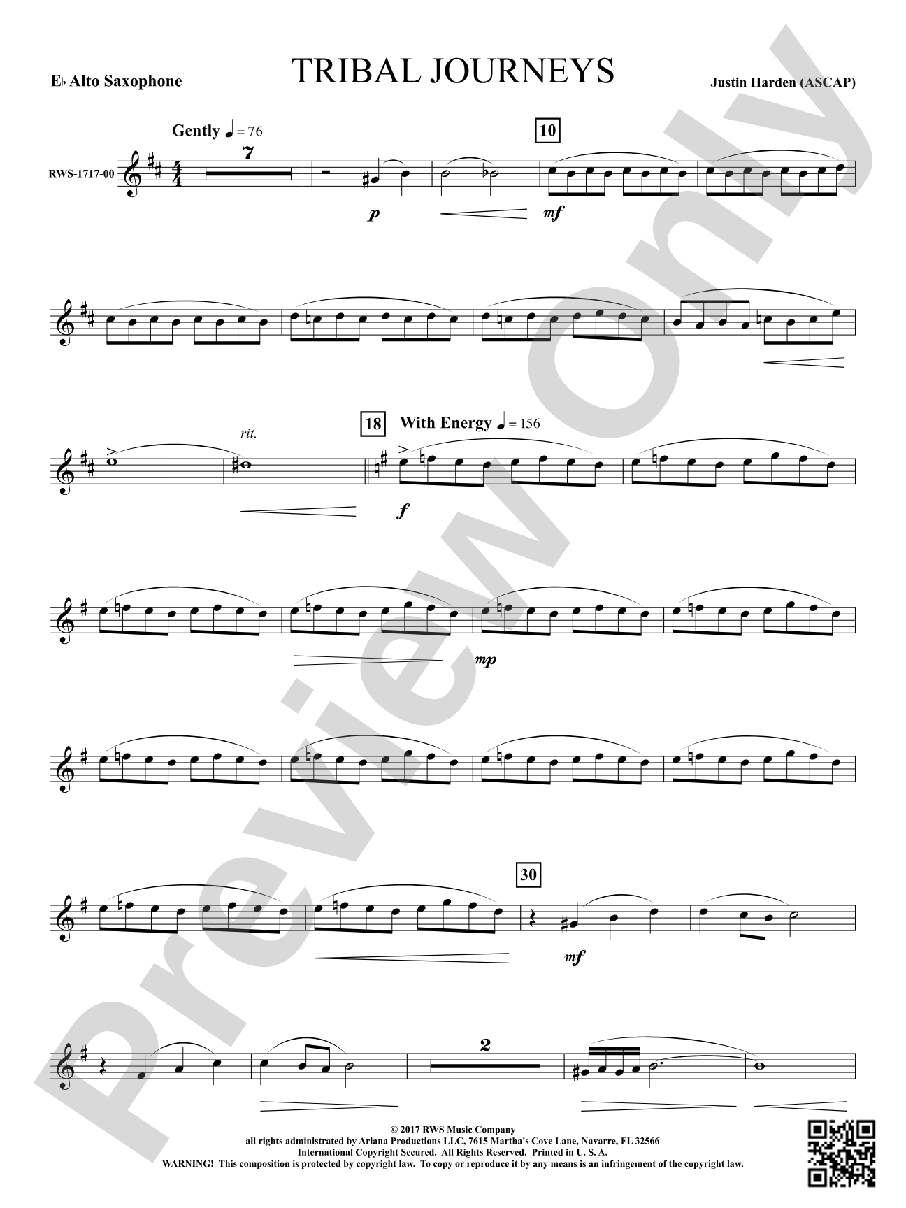 Tribal Journeys: 1st E-flat Alto Saxophone