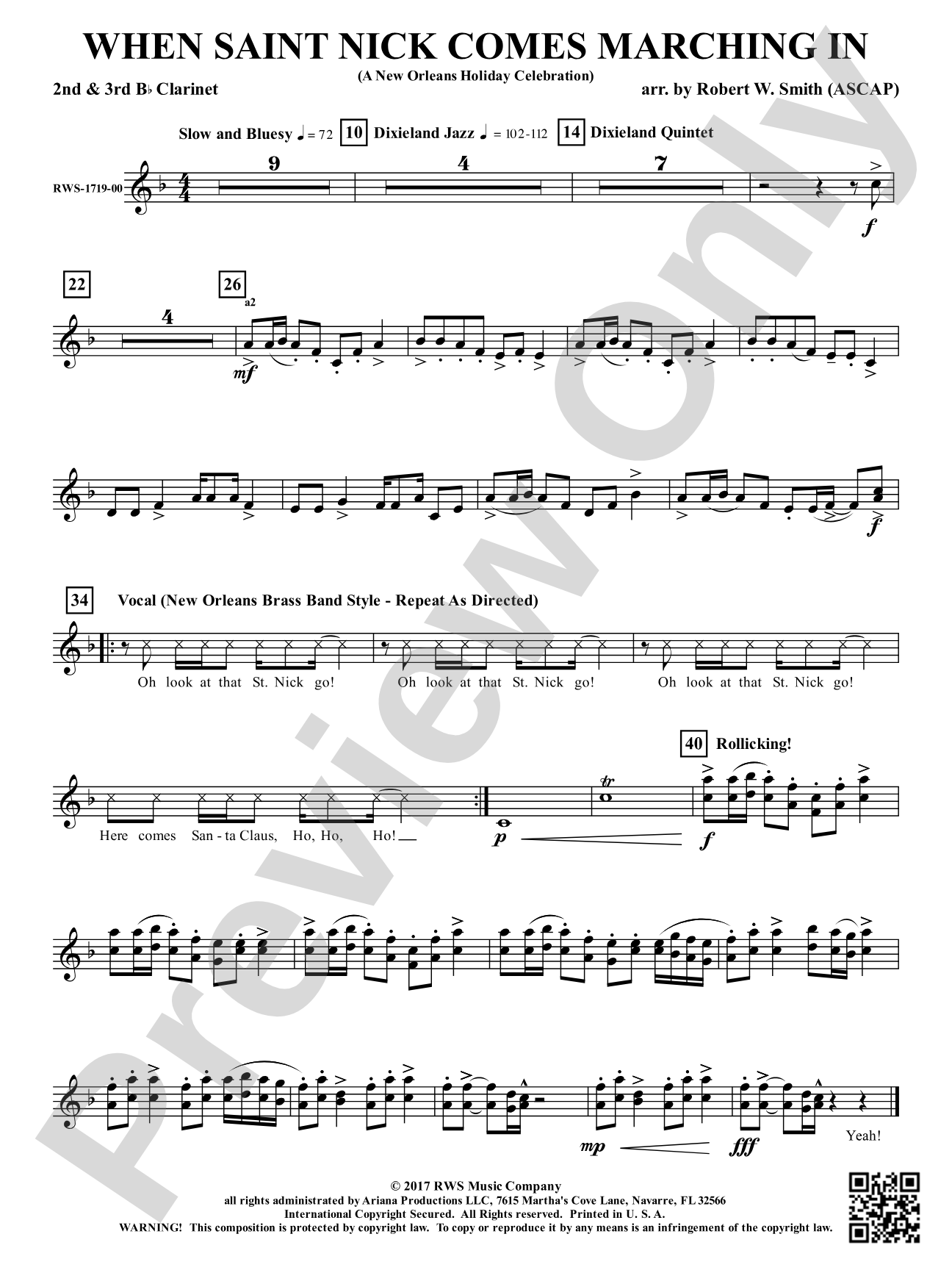 When Saint Nick Comes Marching In - A New Orleans Holiday Celebration: 2nd & 3rd B-flat Clarinets