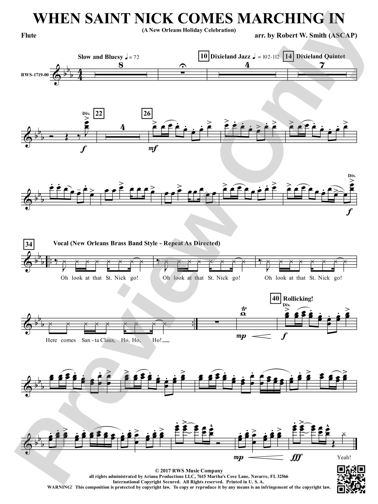 When Saint Nick Comes Marching In - A New Orleans Holiday Celebration: 1st Flute