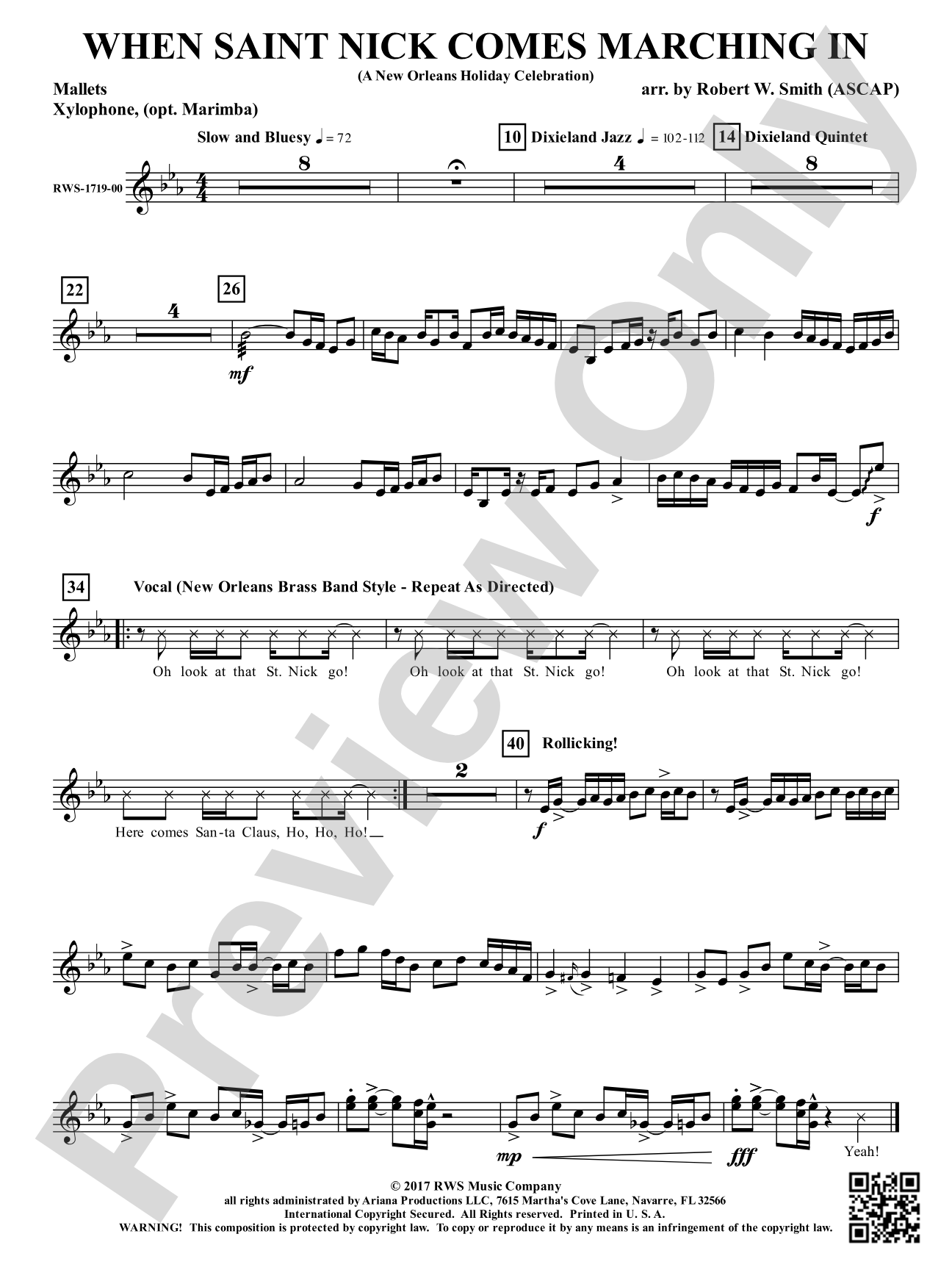 When Saint Nick Comes Marching In - A New Orleans Holiday Celebration: 1st Mallet Percussion