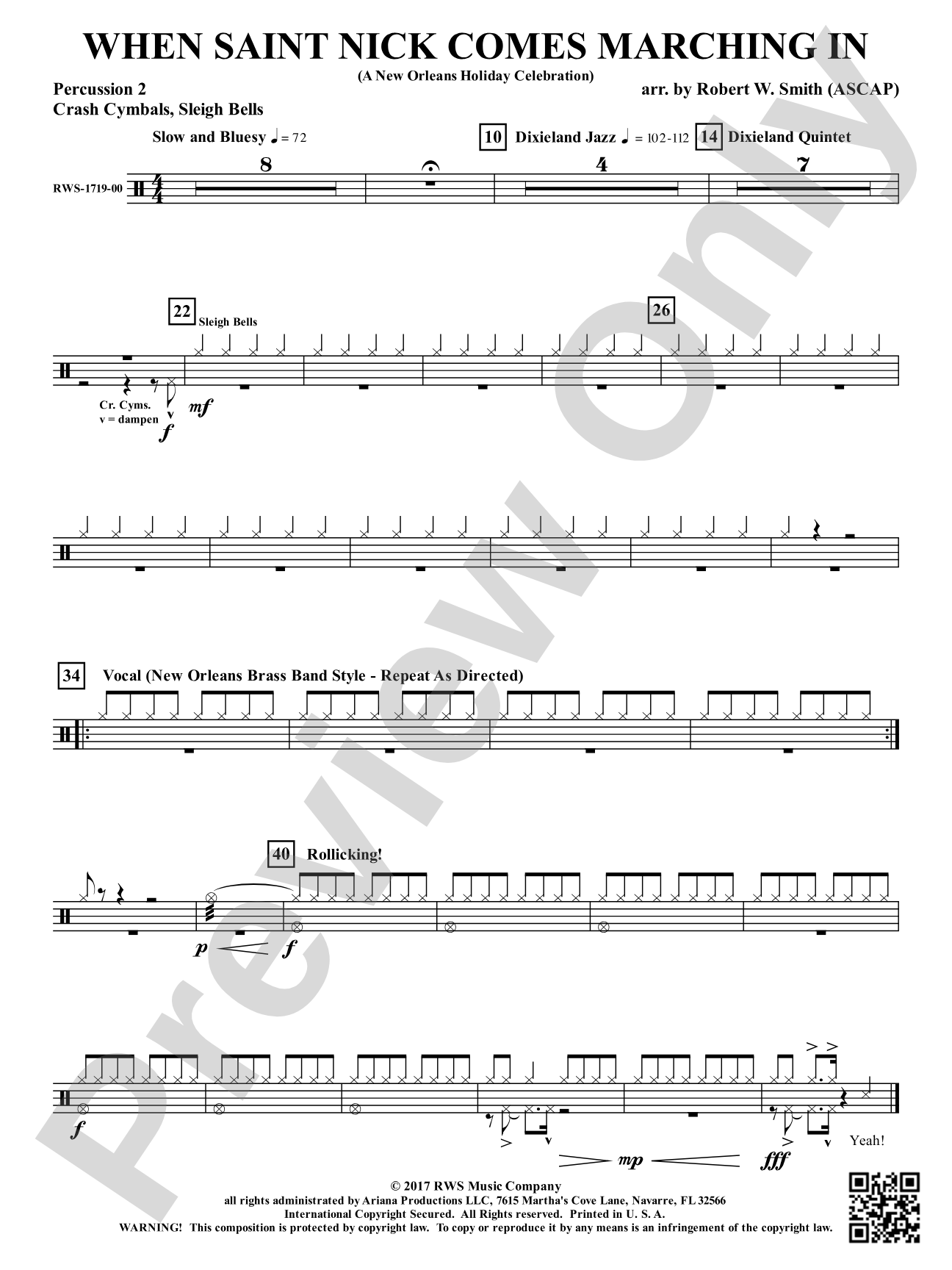 When Saint Nick Comes Marching In - A New Orleans Holiday Celebration: 2nd Percussion