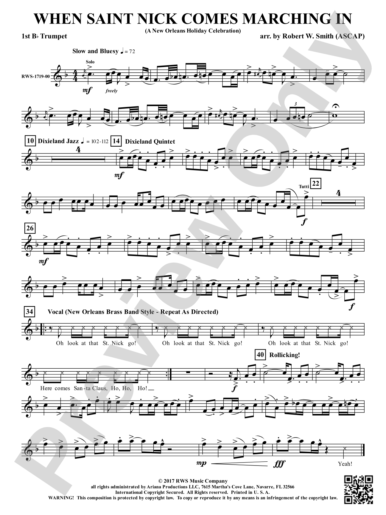 When Saint Nick Comes Marching In - A New Orleans Holiday Celebration: 1st B-flat Trumpet
