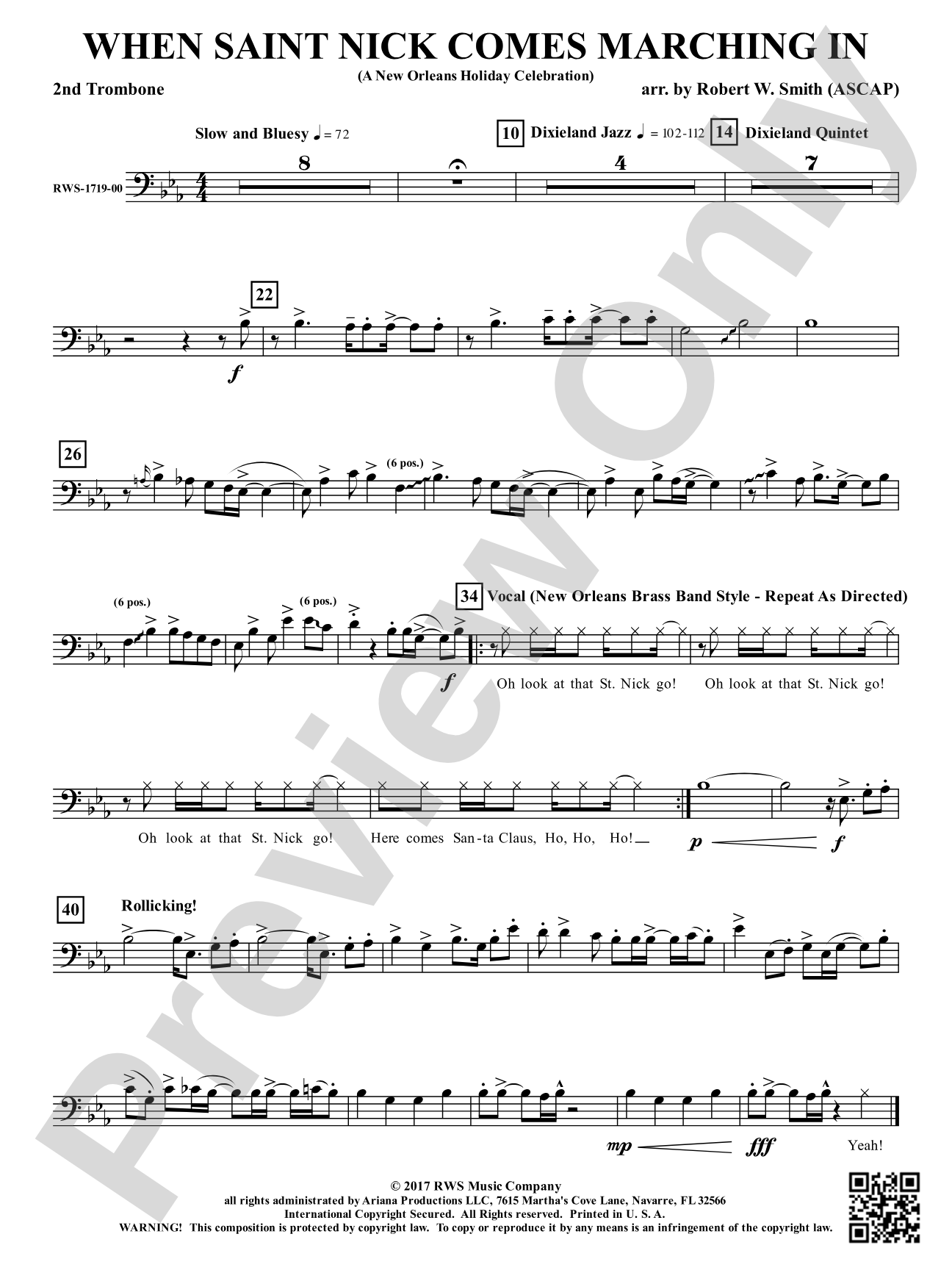 When Saint Nick Comes Marching In - A New Orleans Holiday Celebration: 2nd Trombone