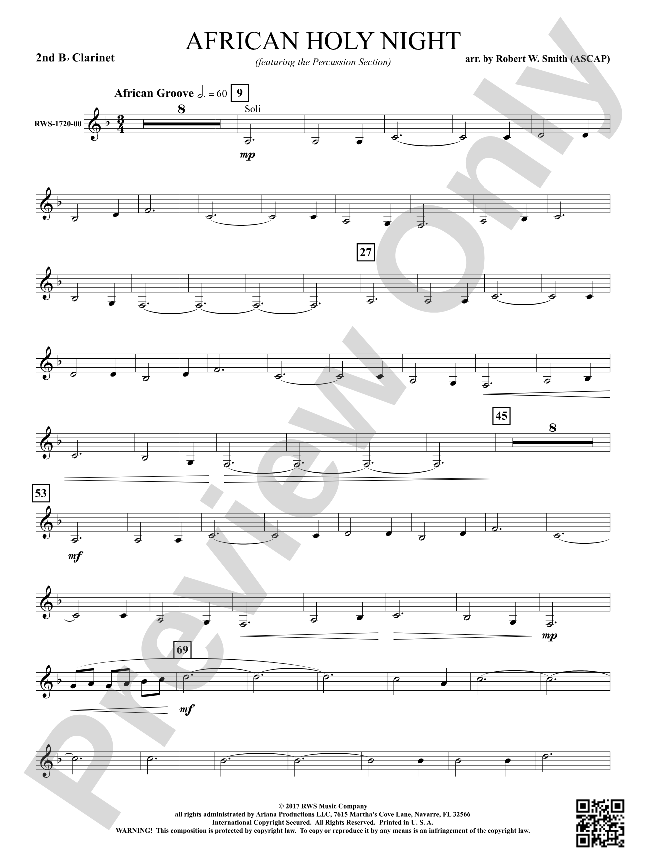African Holy Night: 2nd B-flat Clarinet