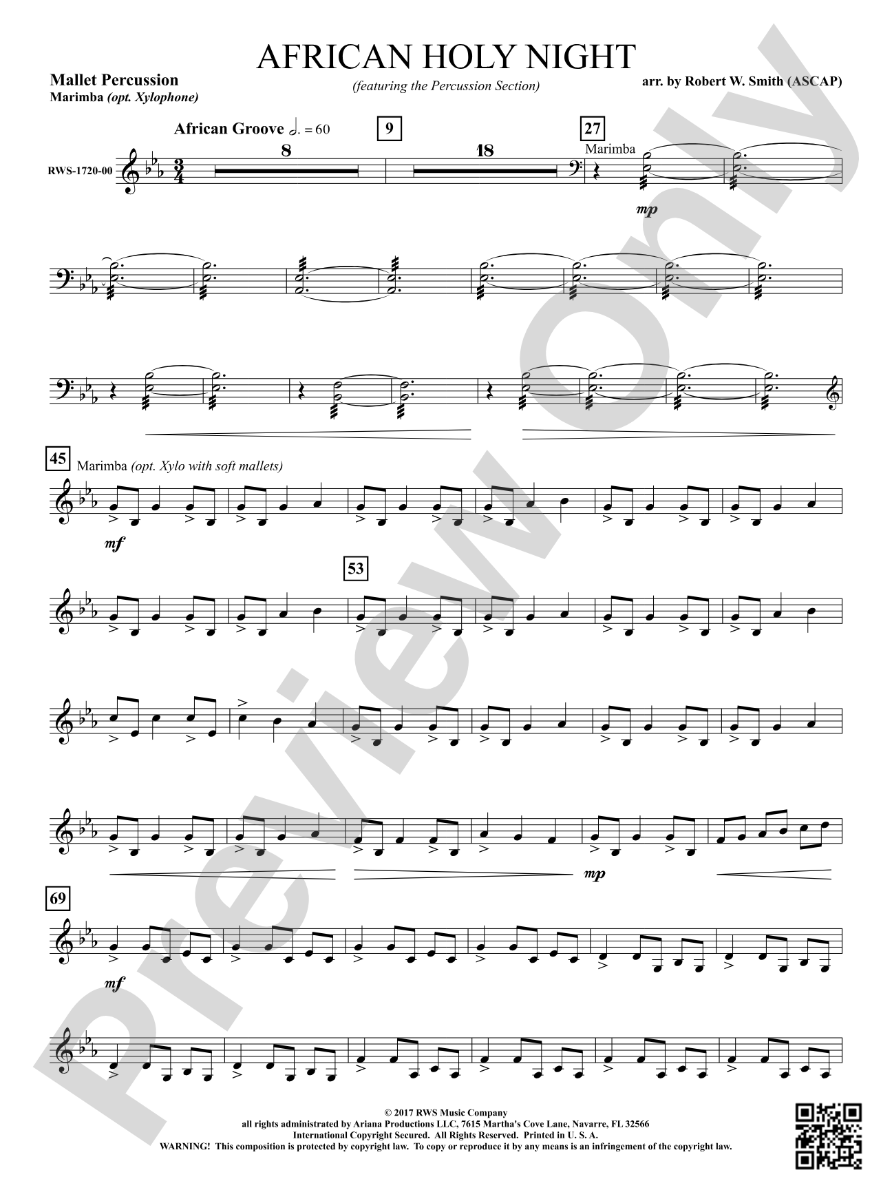 African Holy Night: 1st Mallet Percussion