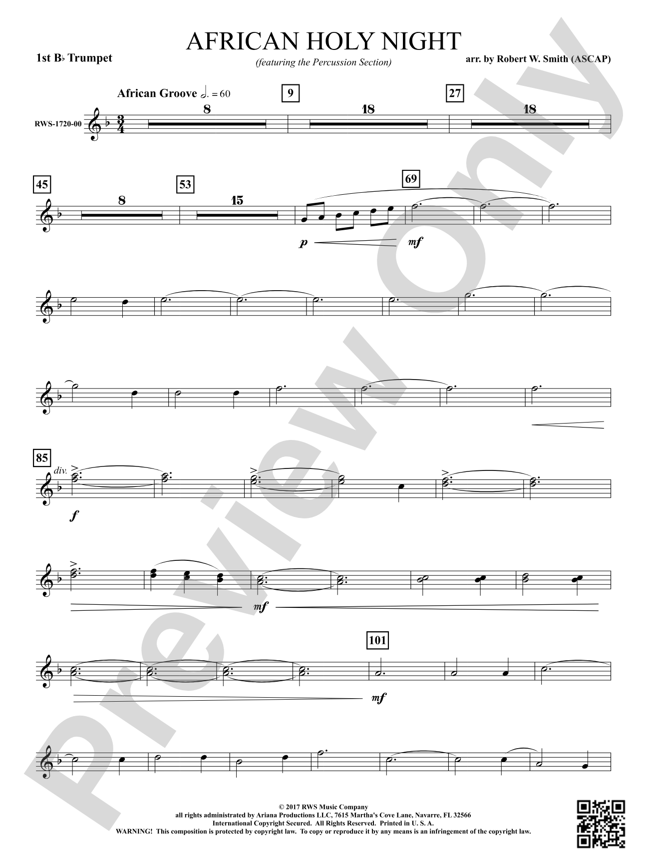 African Holy Night: 1st B-flat Trumpet