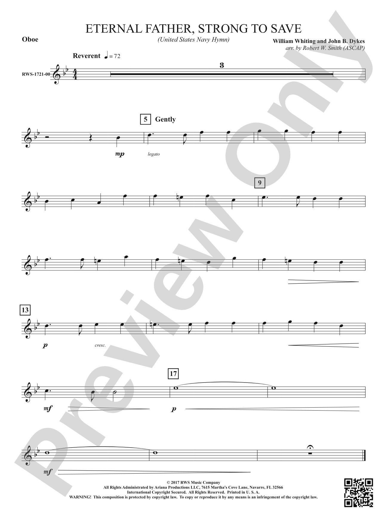 Eternal Father, Strong to Save - United States Navy Hymn: Oboe