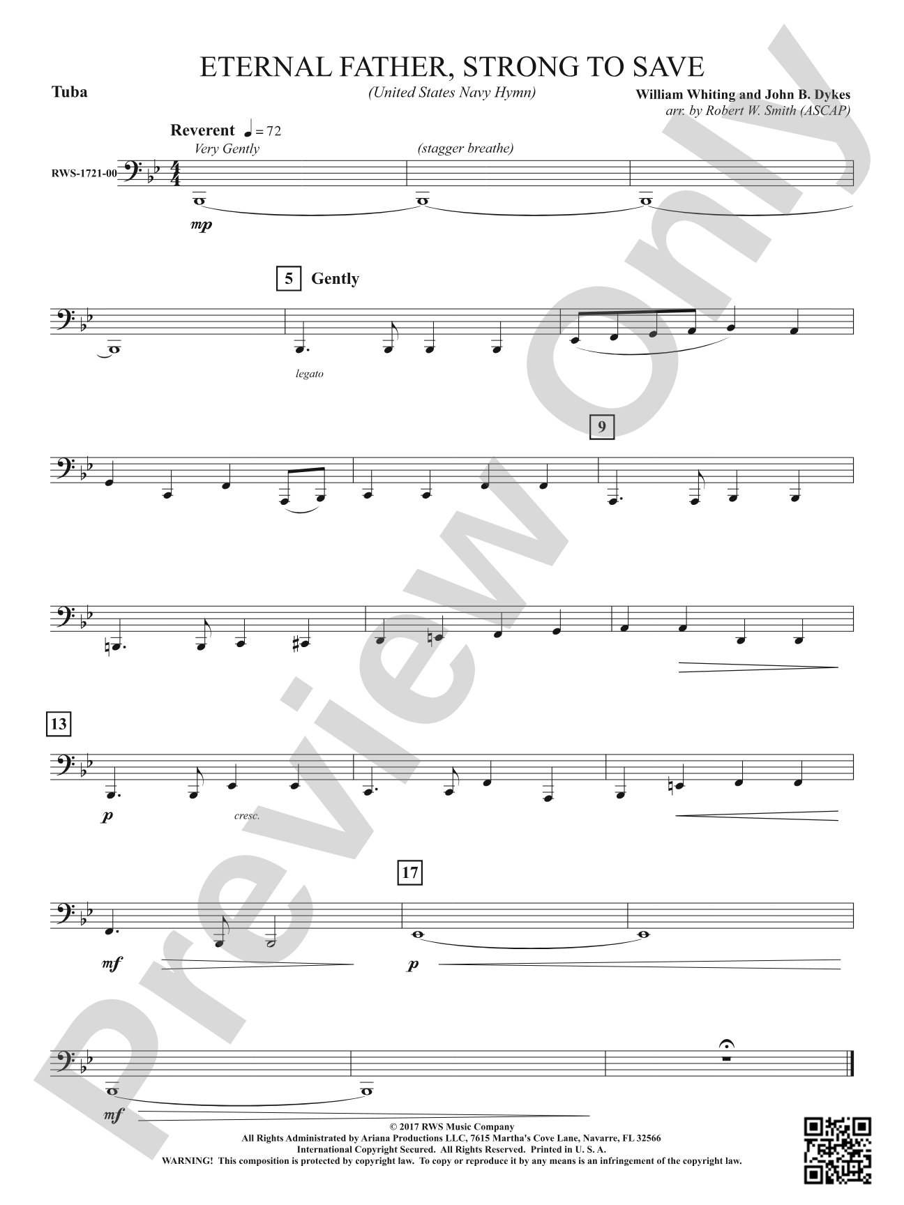 Eternal Father, Strong to Save - United States Navy Hymn: Tuba