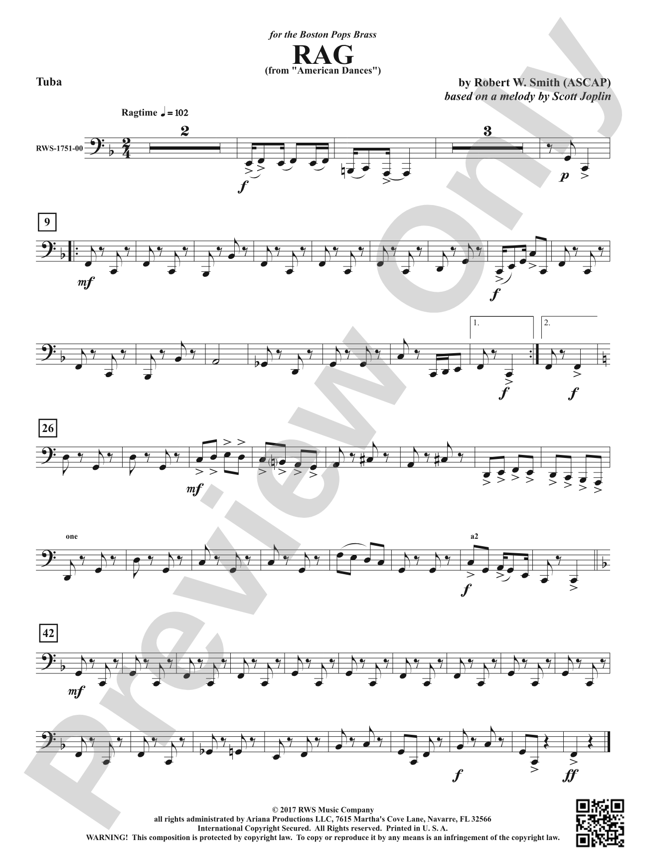 Rag - From <i>American Dances</i>: Tuba