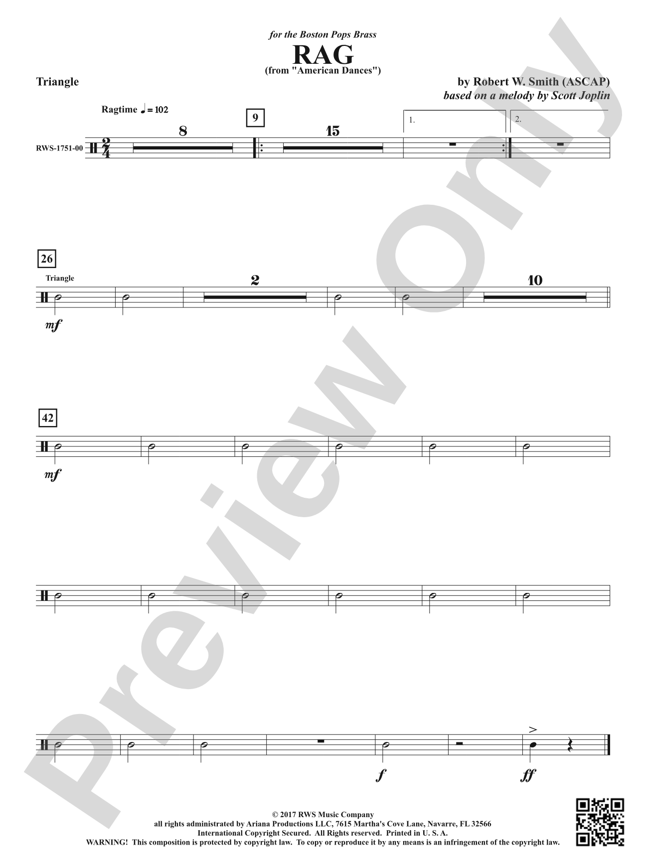 Rag - From <i>American Dances</i>: Triangle