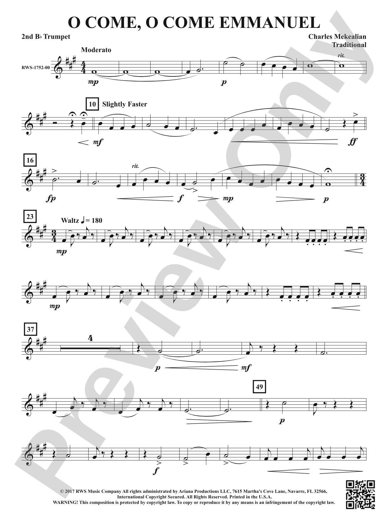 O Come, O Come Emmanuel: 2nd B-flat Trumpet