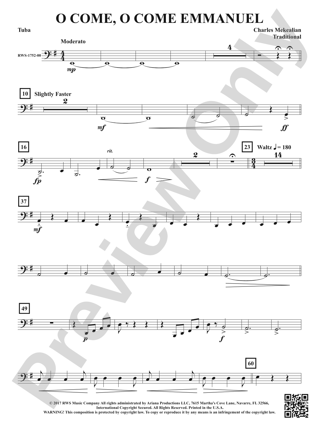 O Come, O Come Emmanuel: Tuba