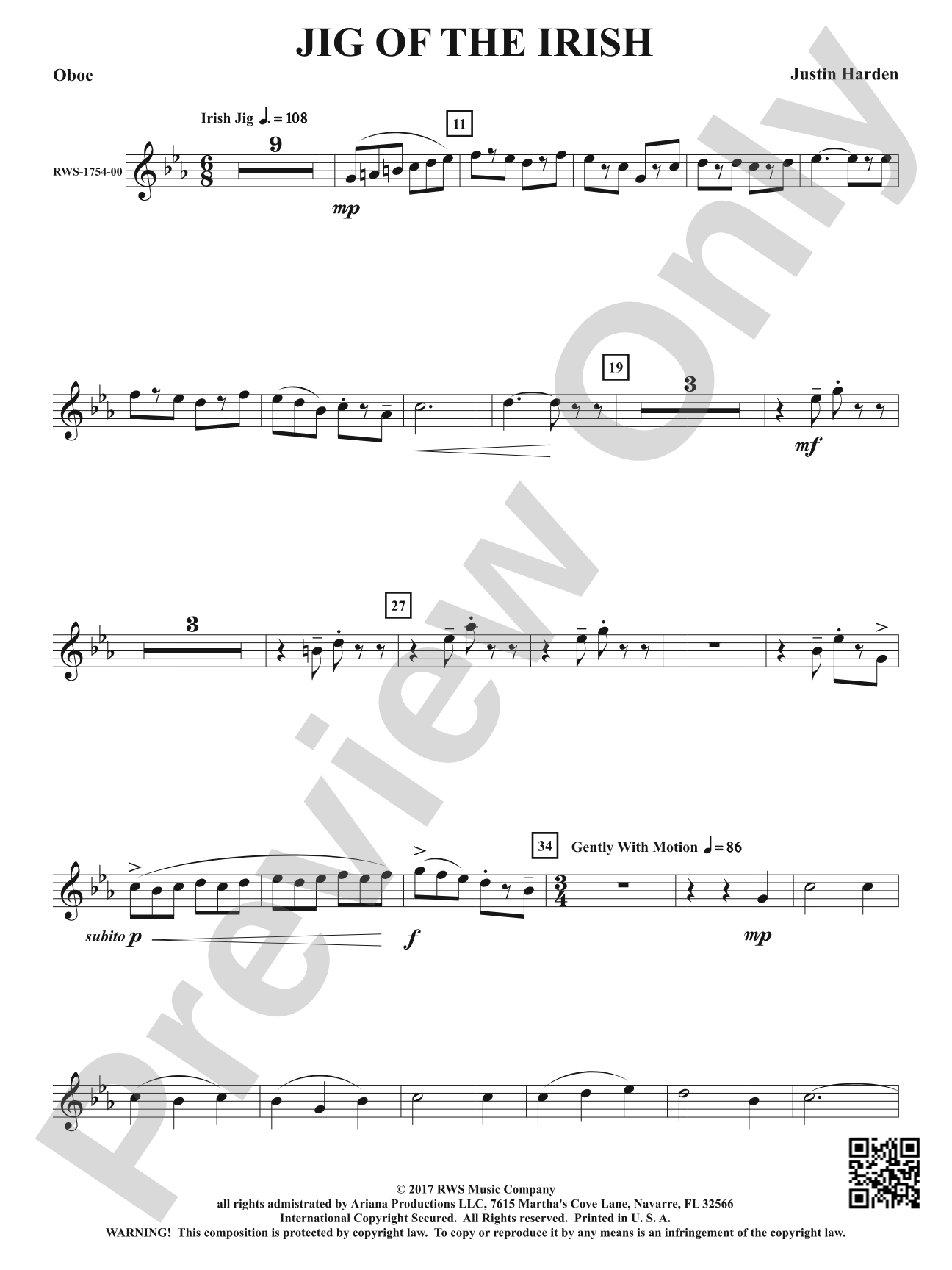 Jig of the Irish: Oboe