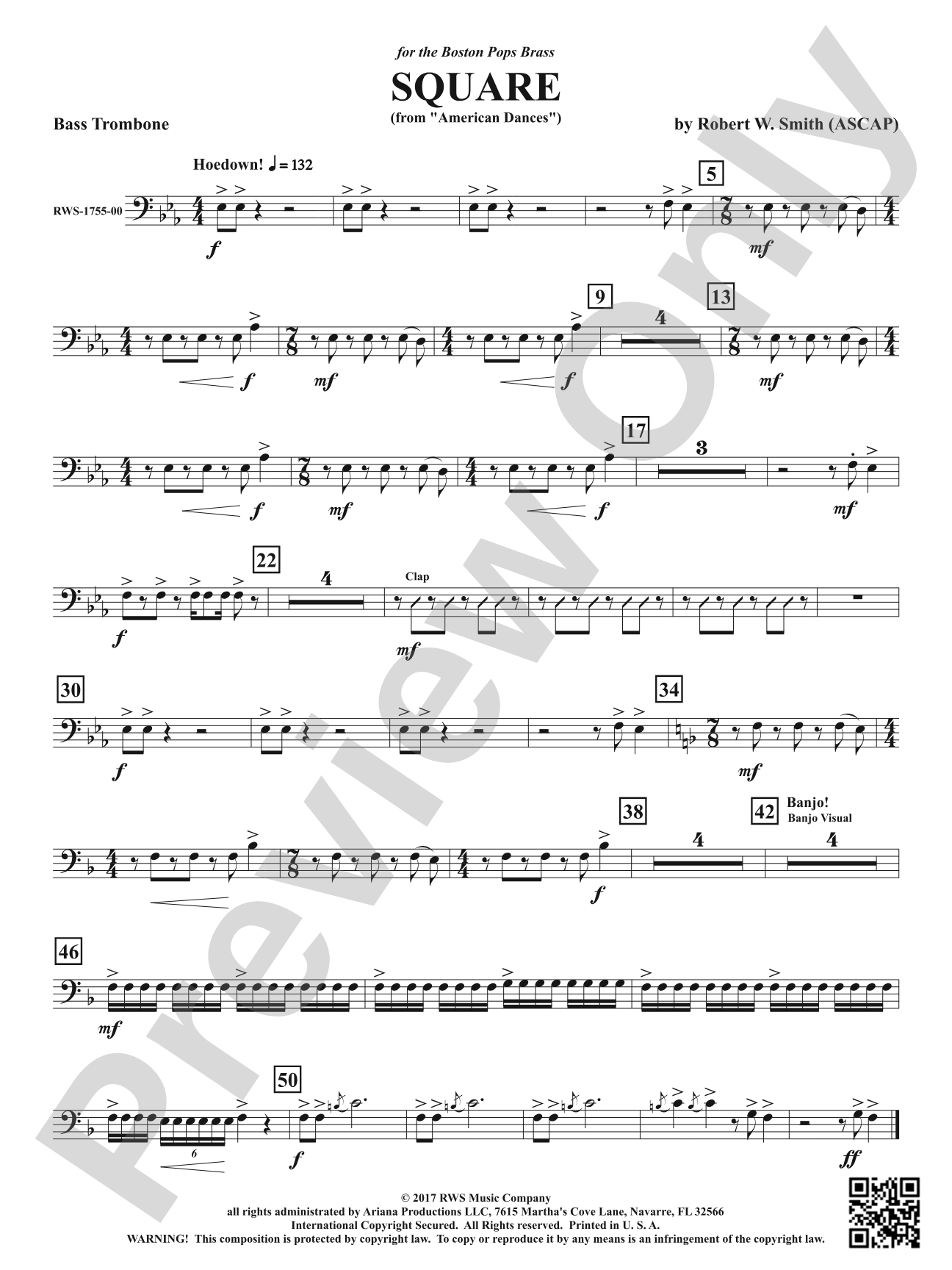 Square - From <i>American Dances</i>: Bass Trombone