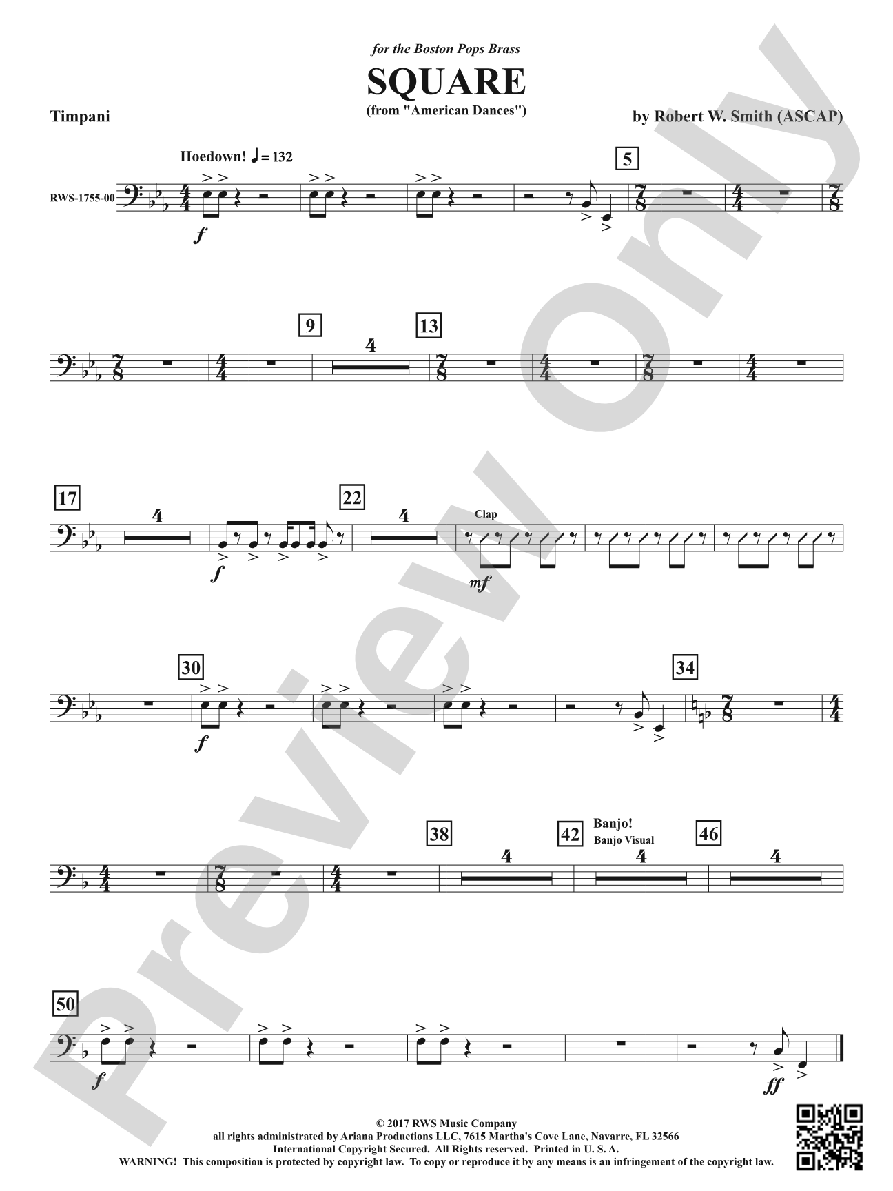 Square - From <i>American Dances</i>: Timpani