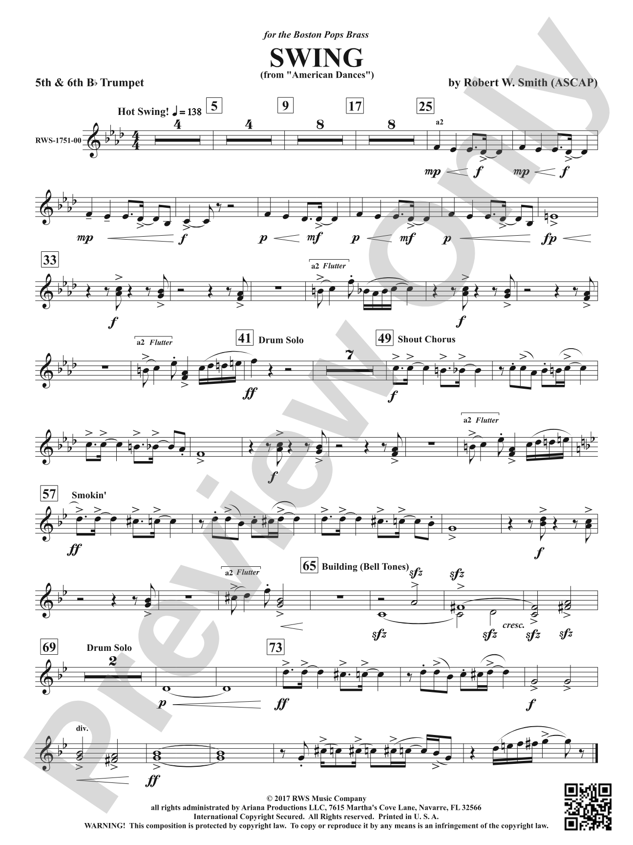 Swing - From <i>American Dances</i>: 5th & 6th B-flat Trumpet
