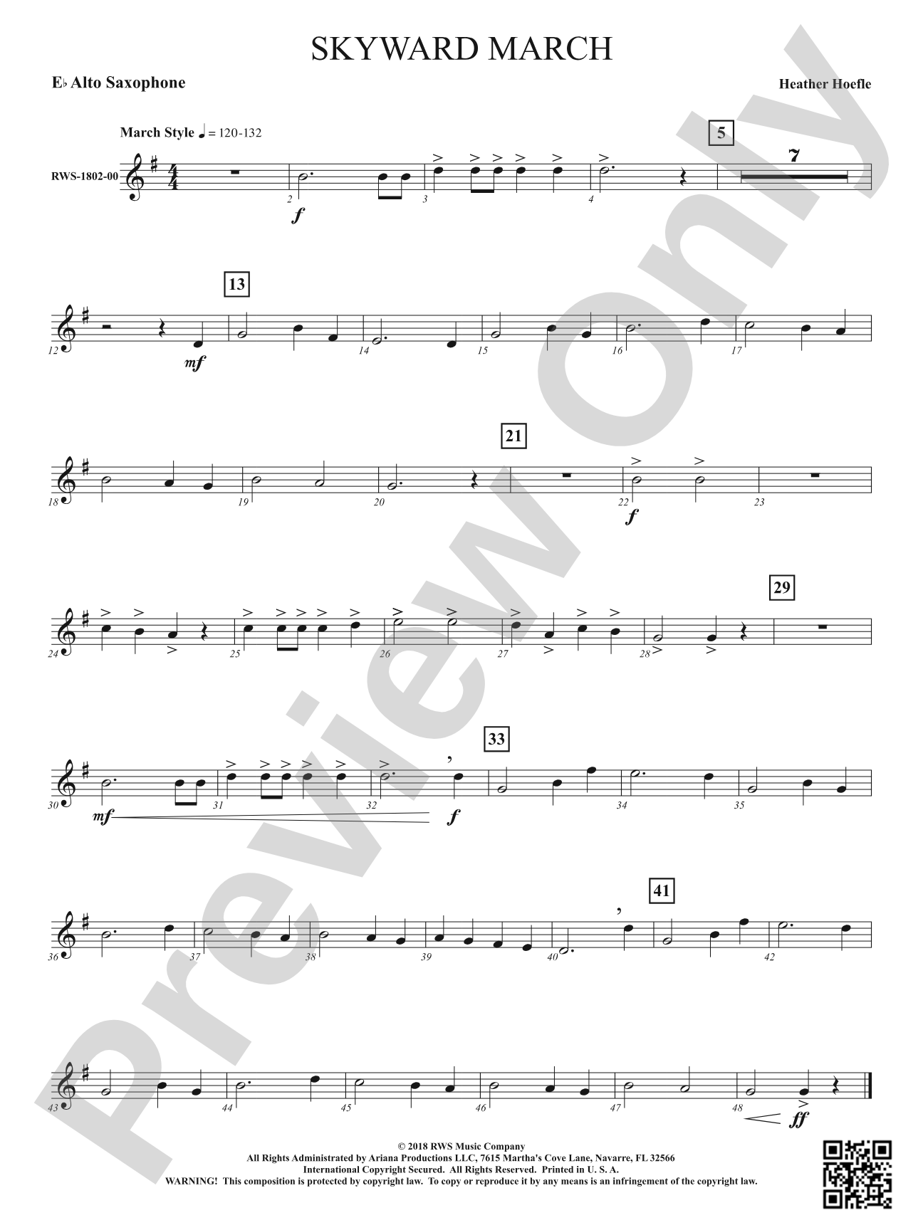 Skyward March: 1st E-flat Alto Saxophone
