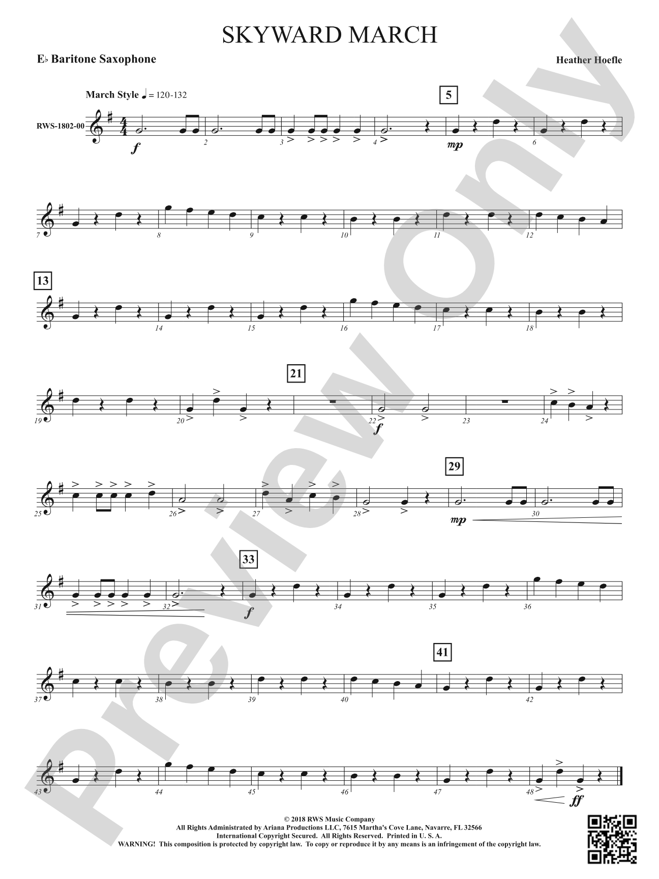 Skyward March: E-flat Baritone Saxophone