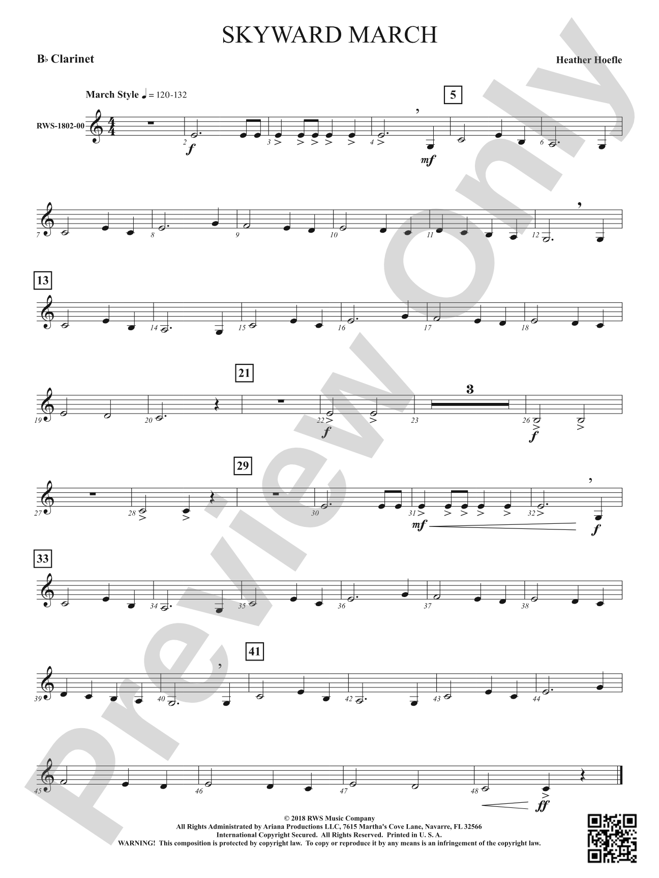 Skyward March: 1st B-flat Clarinet