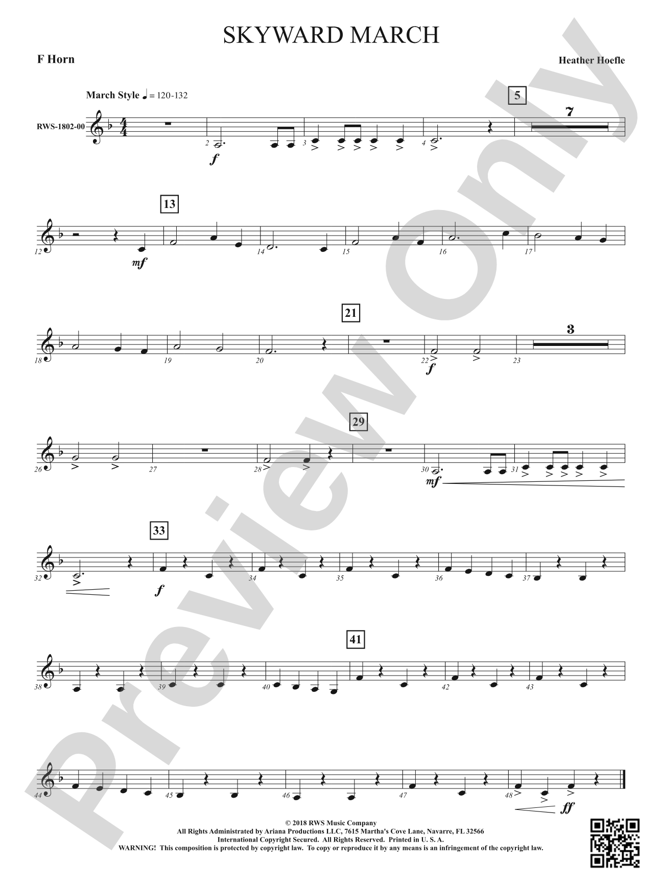 Skyward March: 1st F Horn