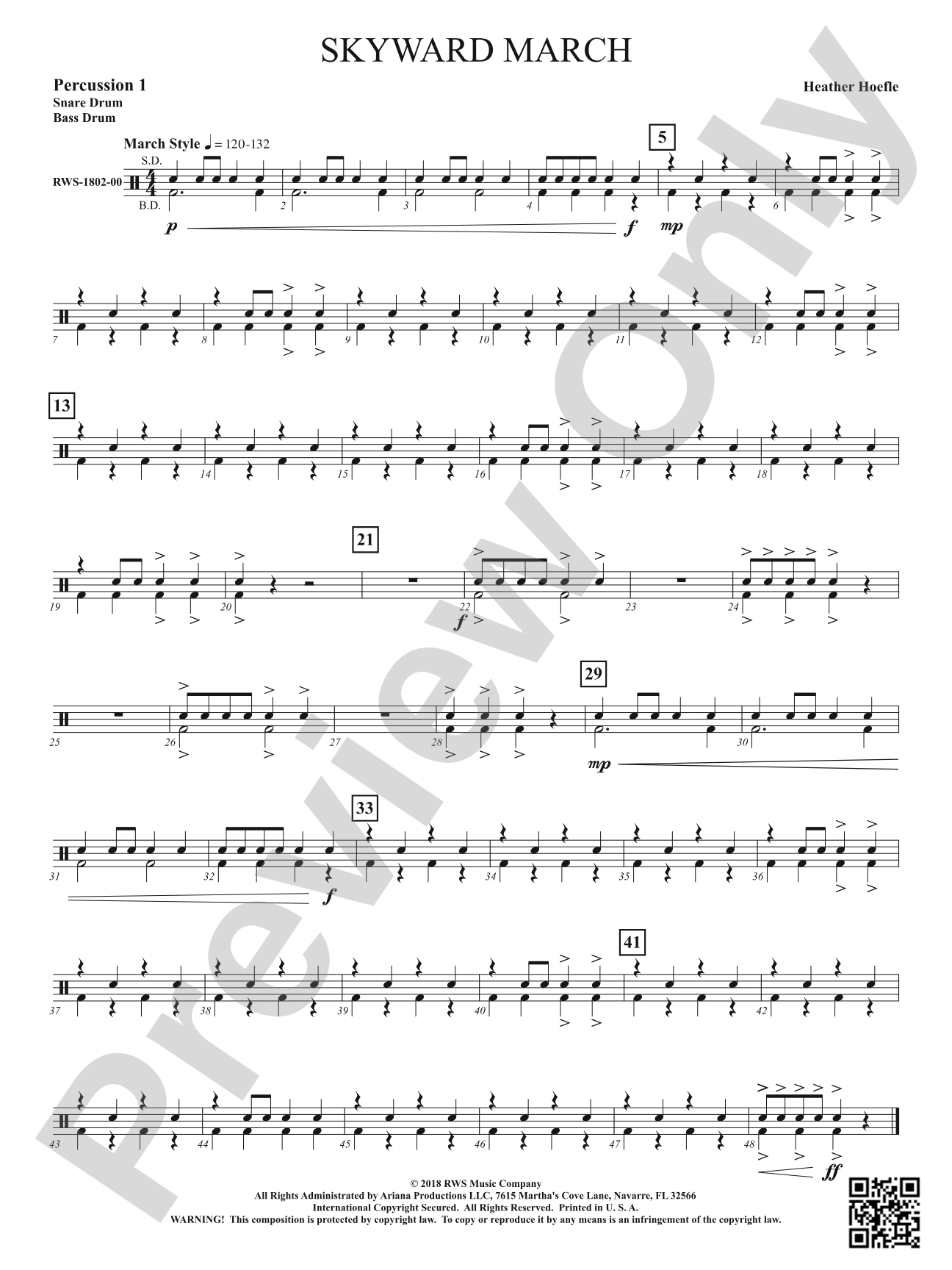 Skyward March: 1st Percussion