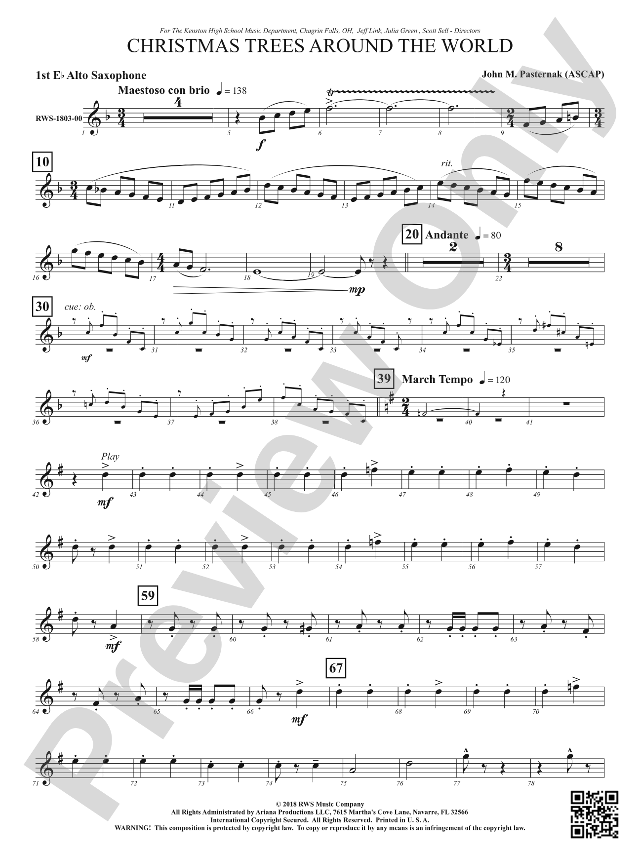 Christmas Trees Around the World: 1st E-flat Alto Saxophone