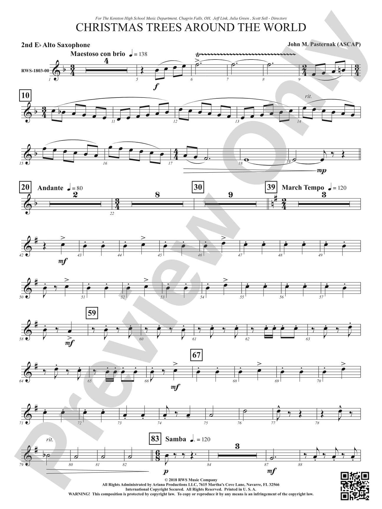Christmas Trees Around the World: 2nd E-flat Alto Saxophone