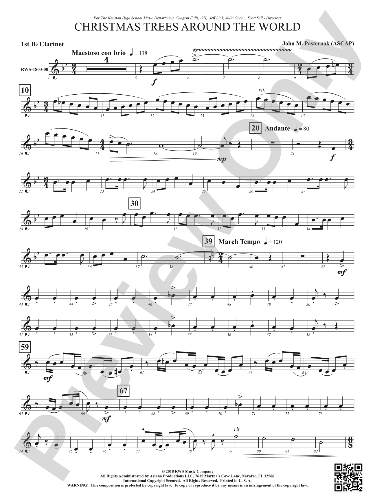 Christmas Trees Around the World: 1st B-flat Clarinet