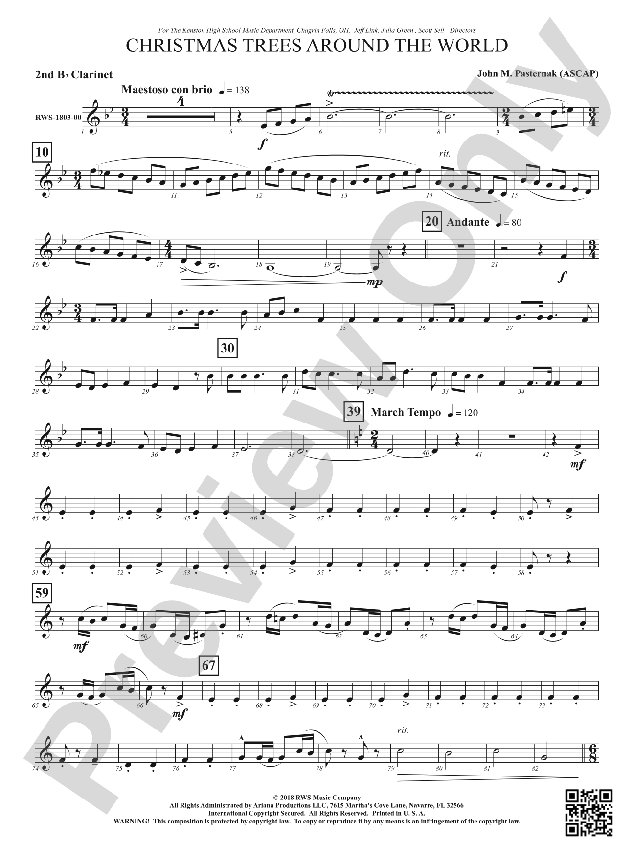 Christmas Trees Around the World: 2nd B-flat Clarinet