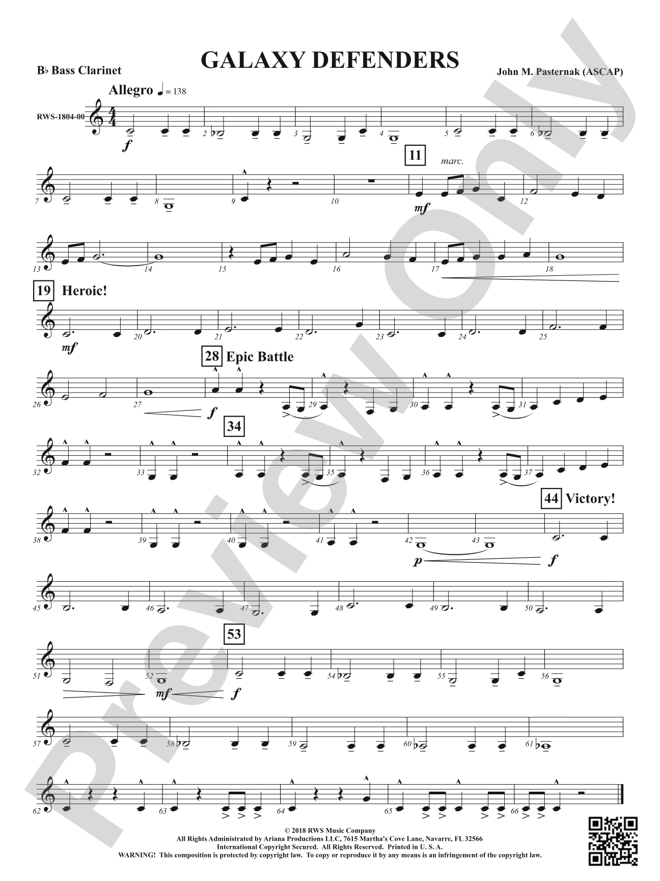 Galaxy Defenders: B-flat Bass Clarinet