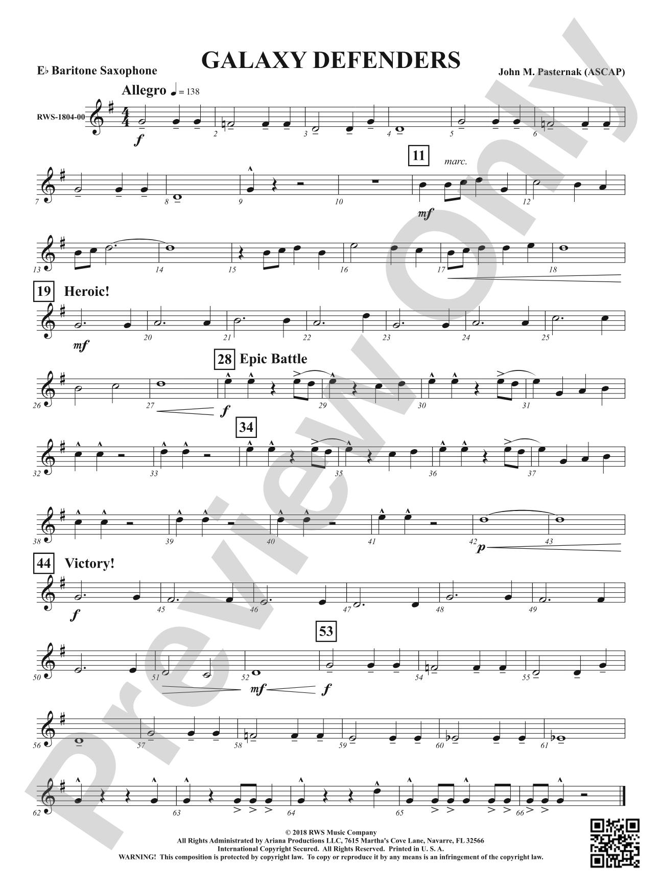 Galaxy Defenders: E-flat Baritone Saxophone