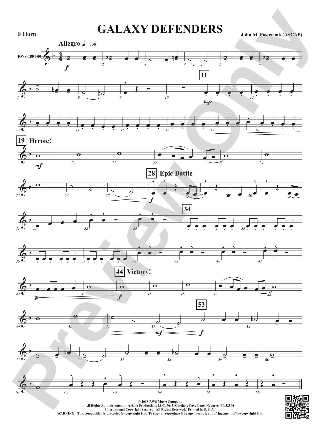 Galaxy Defenders: 1st F Horn