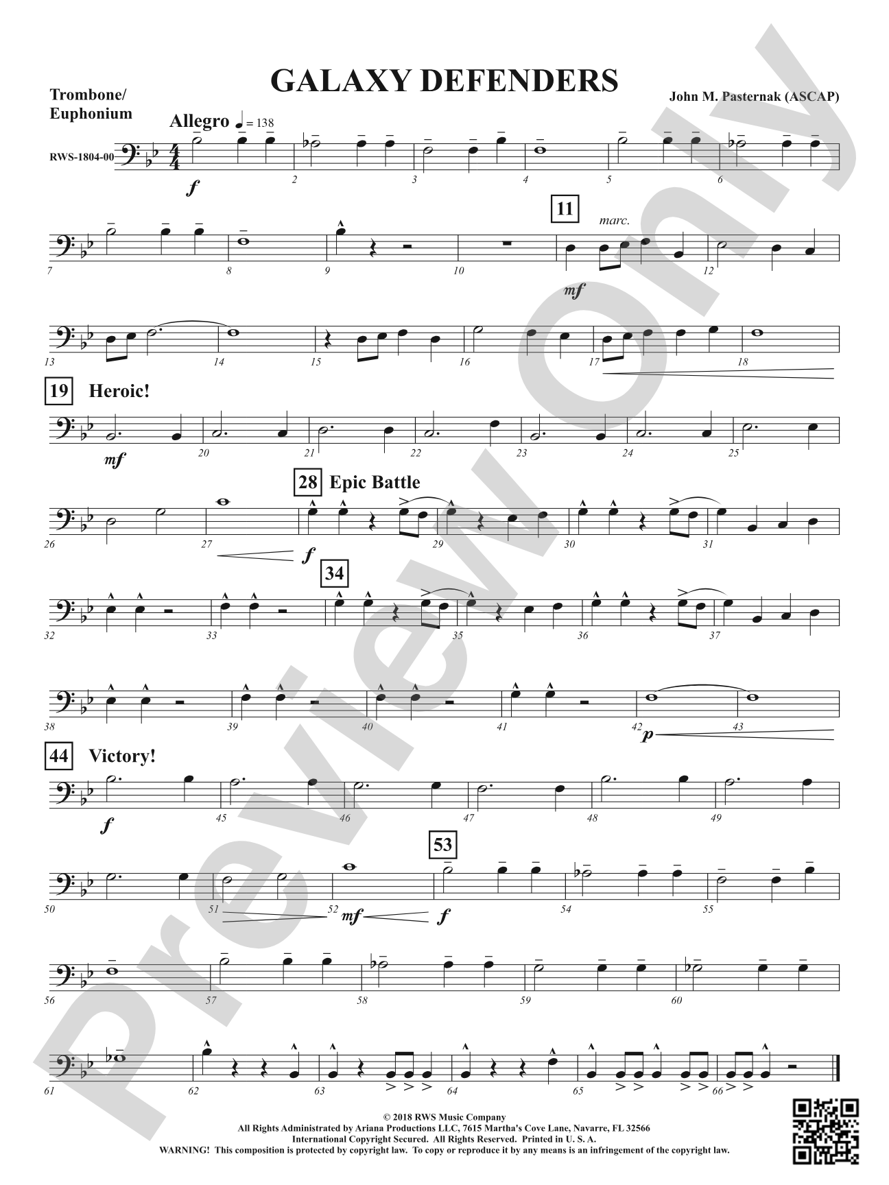 Galaxy Defenders: Trombone/Euphonium