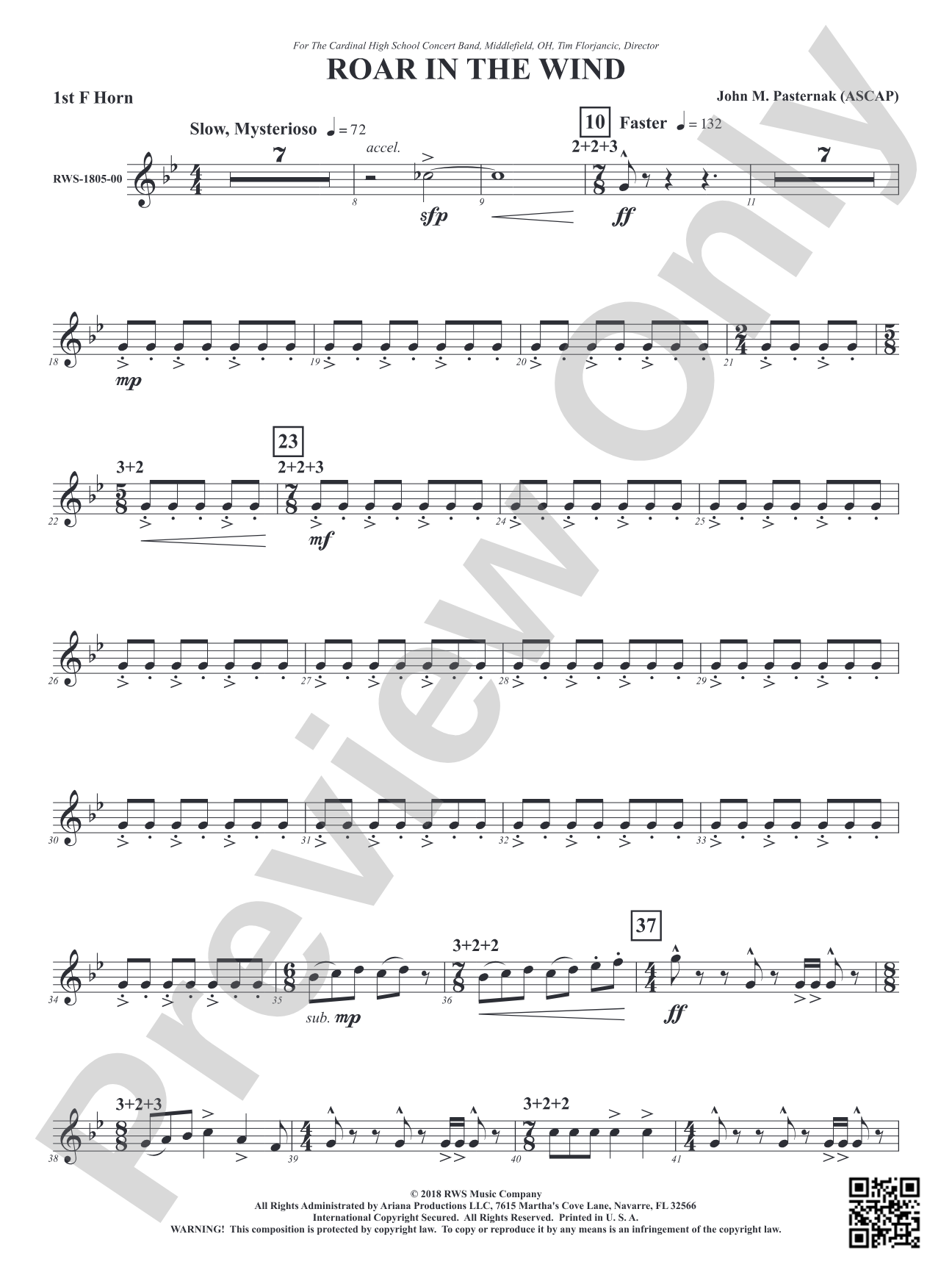 Roar in the Wind: 1st F Horn