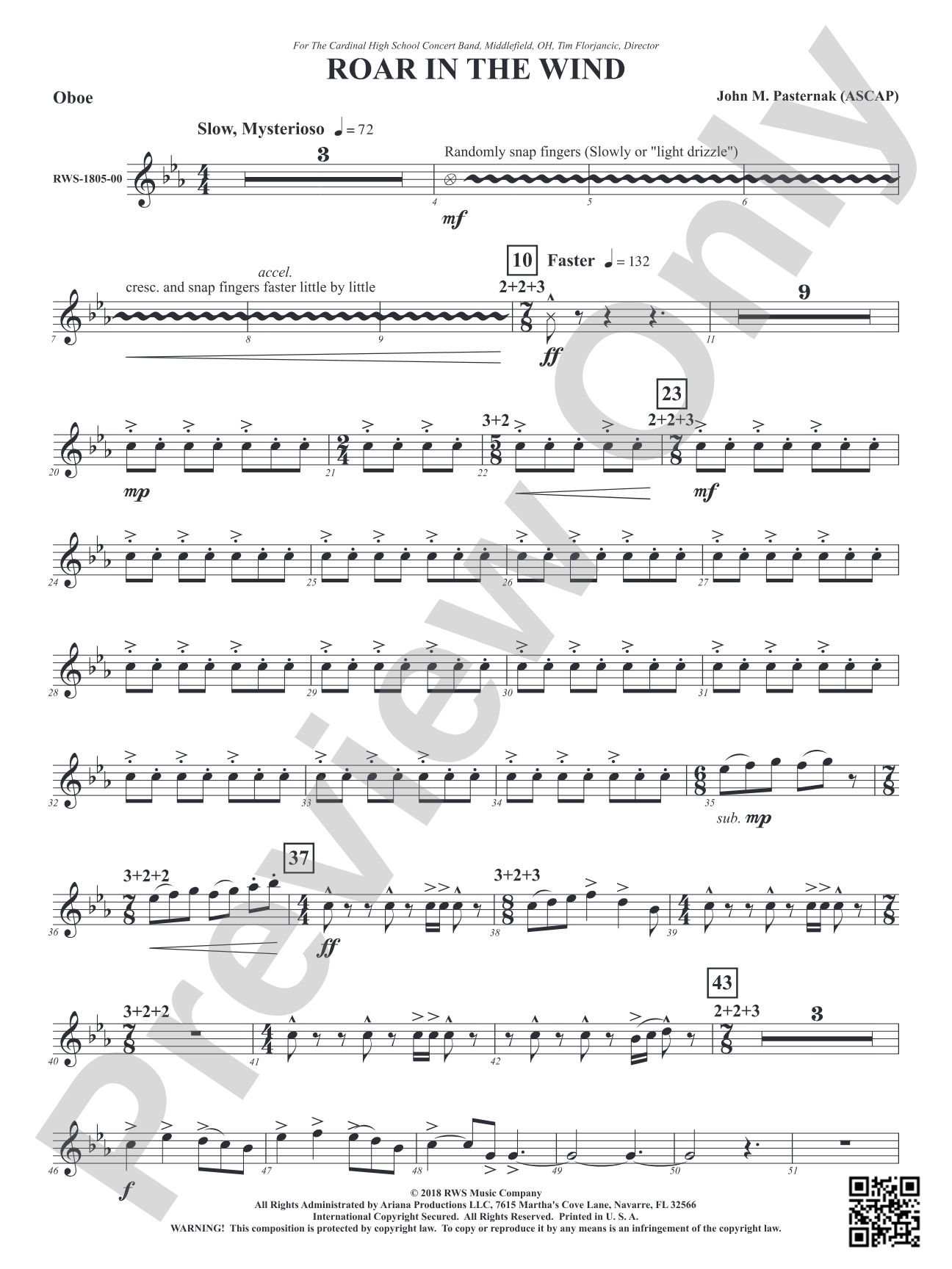 Roar in the Wind: Oboe