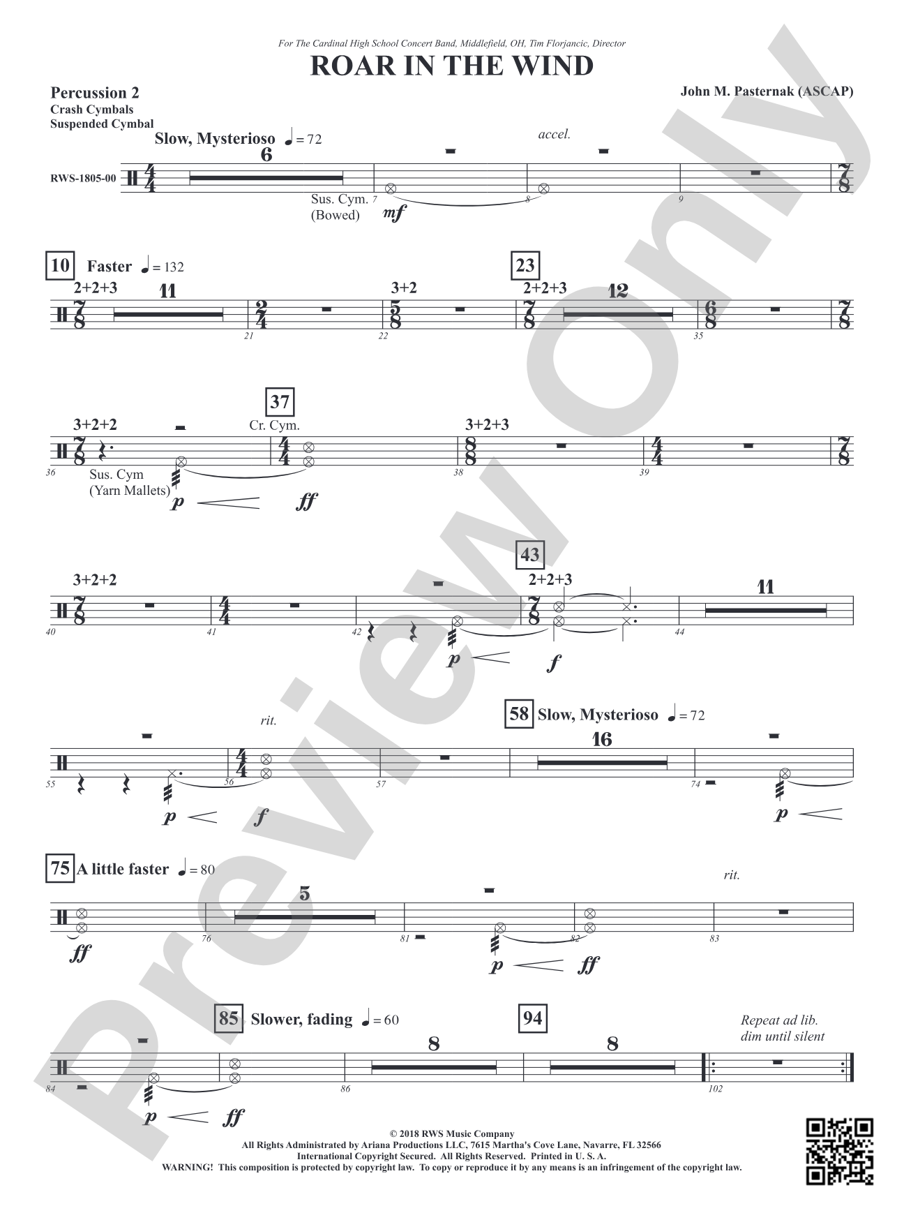 Roar in the Wind: 2nd Percussion