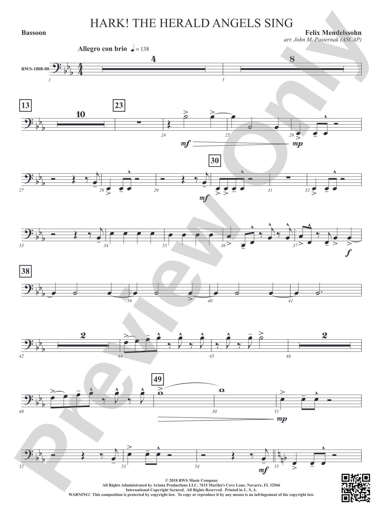 Hark! The Herald Angels Sing: Bassoon