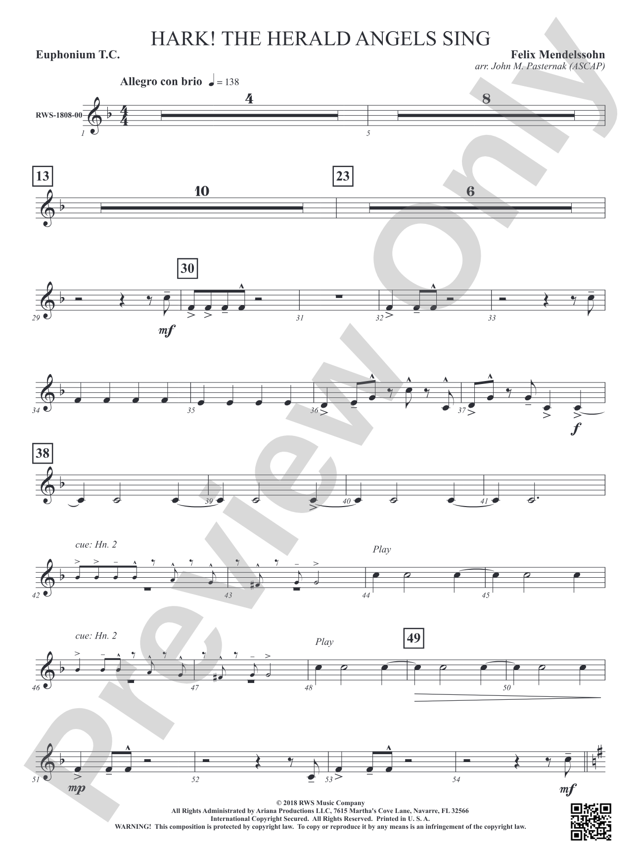 Hark! The Herald Angels Sing: Baritone T.C.