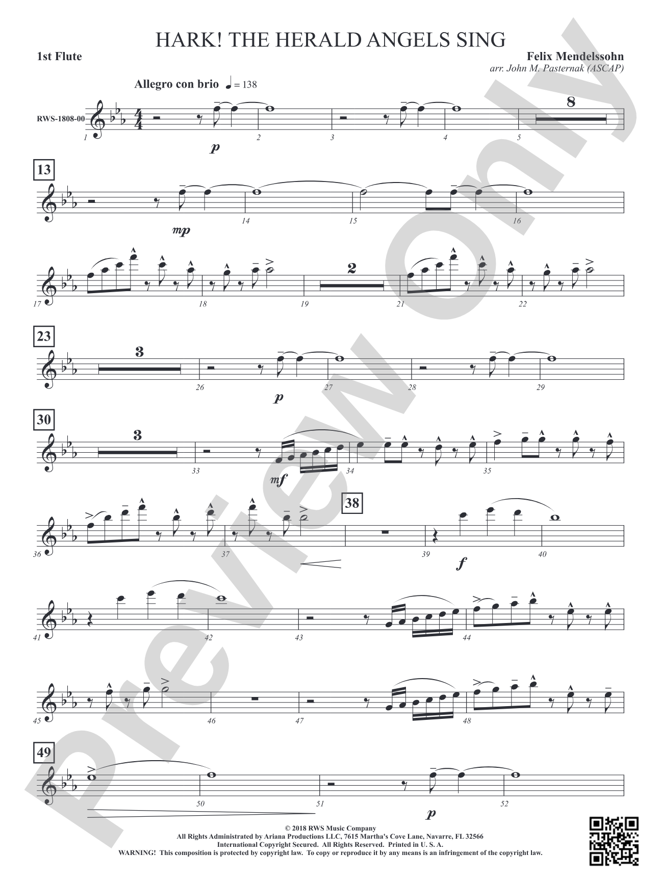 Hark! The Herald Angels Sing: 1st Flute