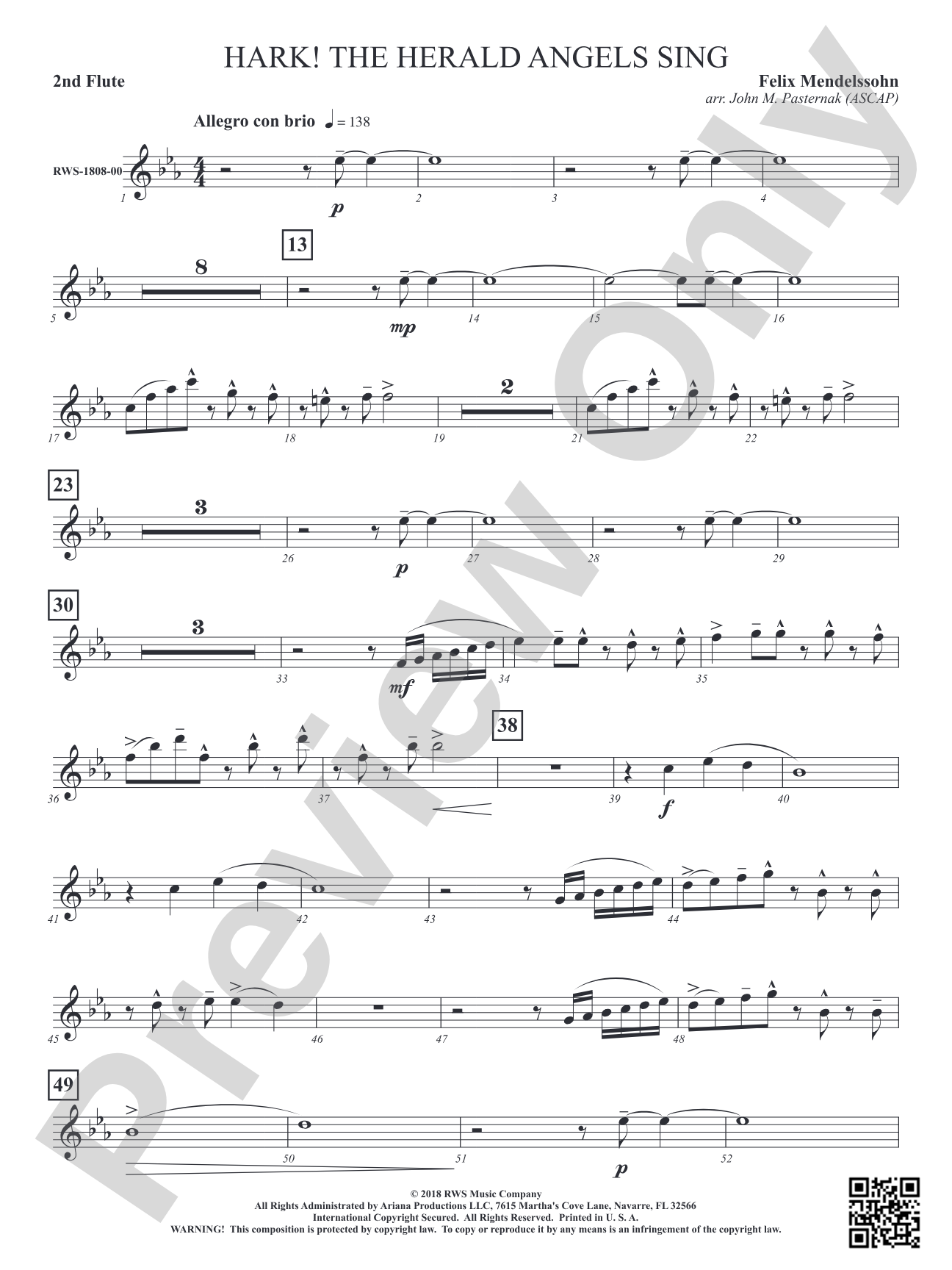 Hark! The Herald Angels Sing: 2nd Flute