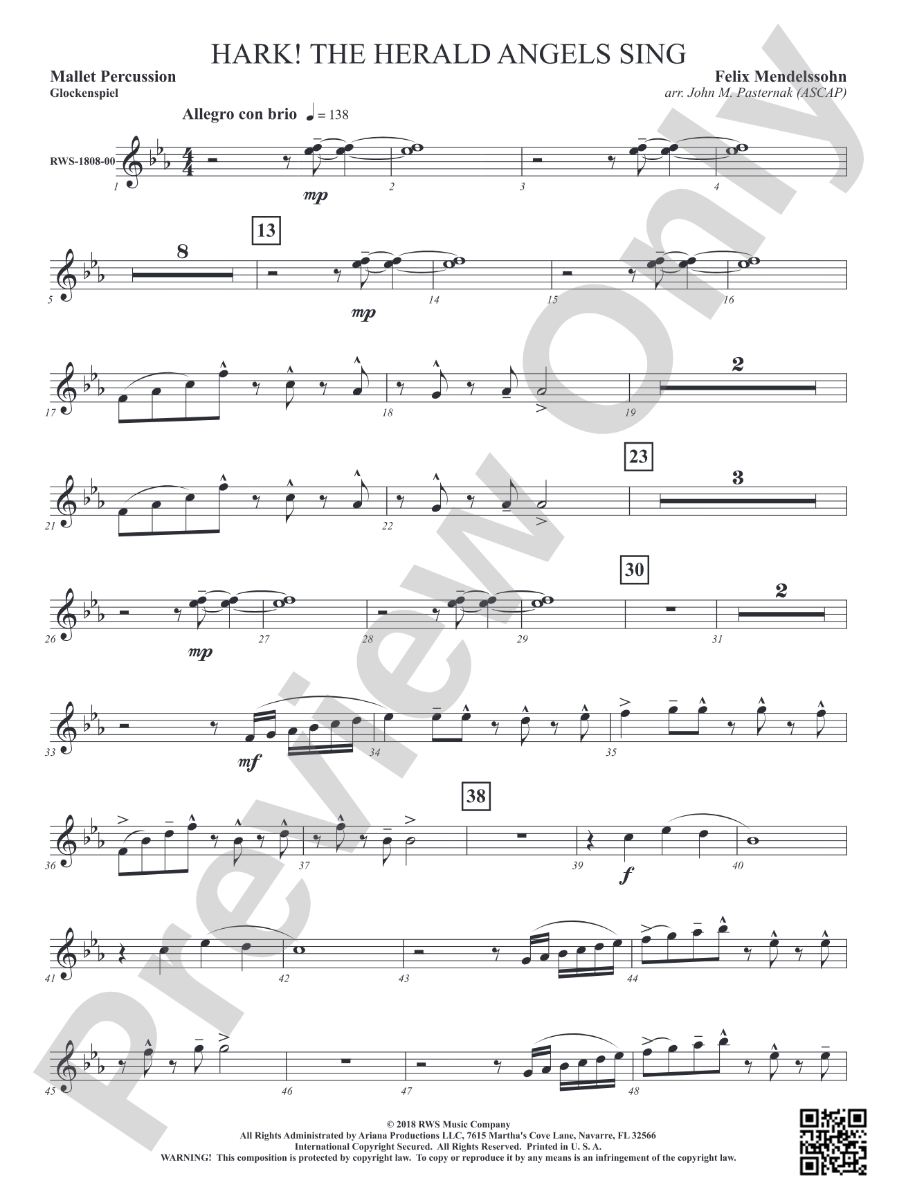 Hark! The Herald Angels Sing: 1st Mallet Percussion